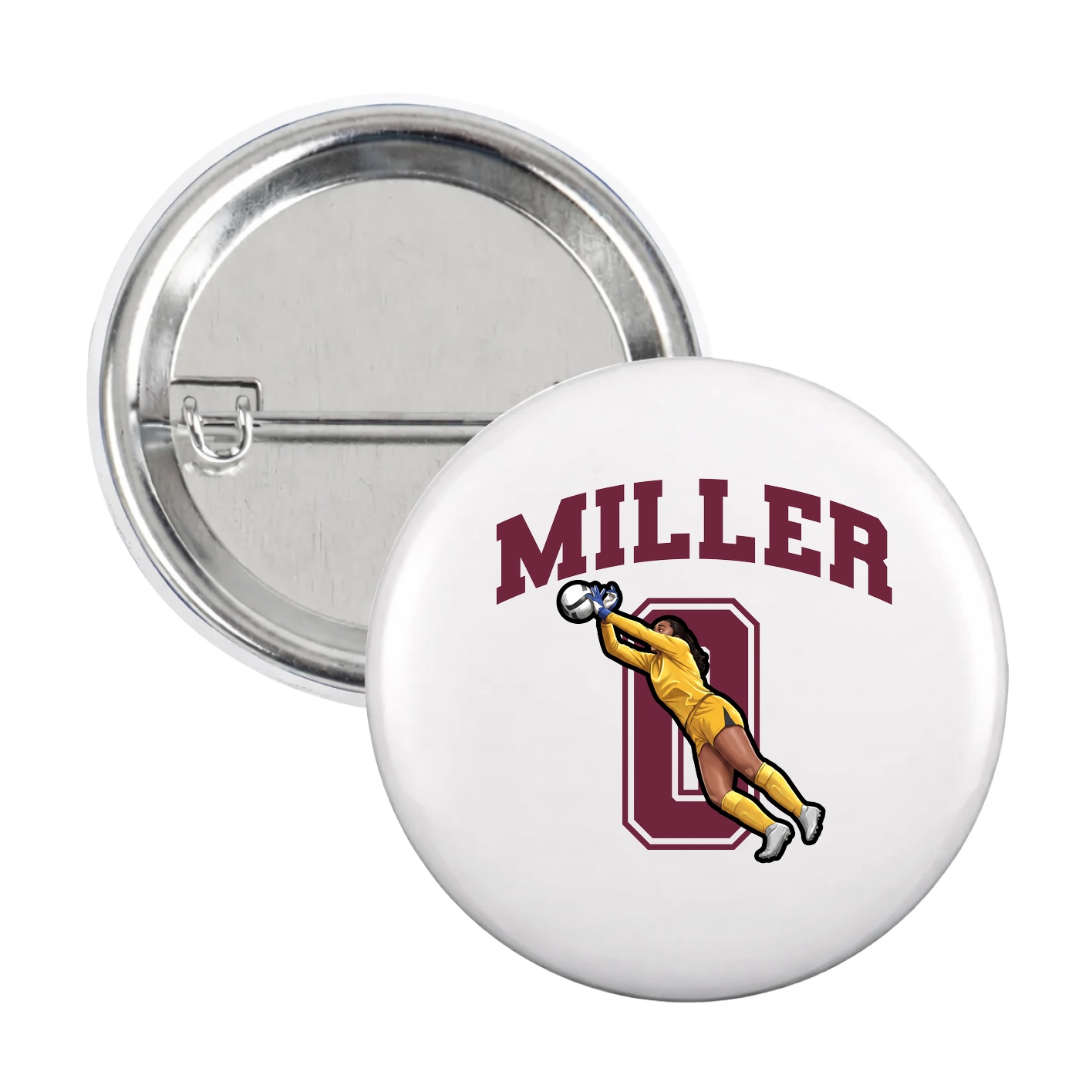 Game Day Button — Number in White