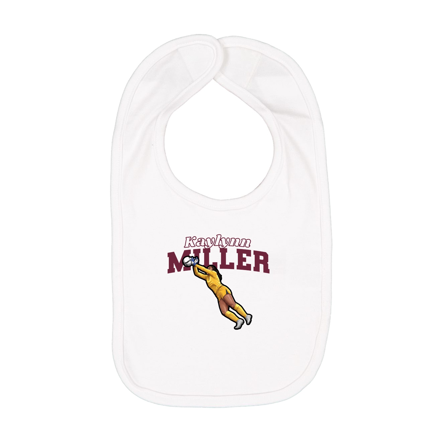 Infant Bib — Name Arch in White