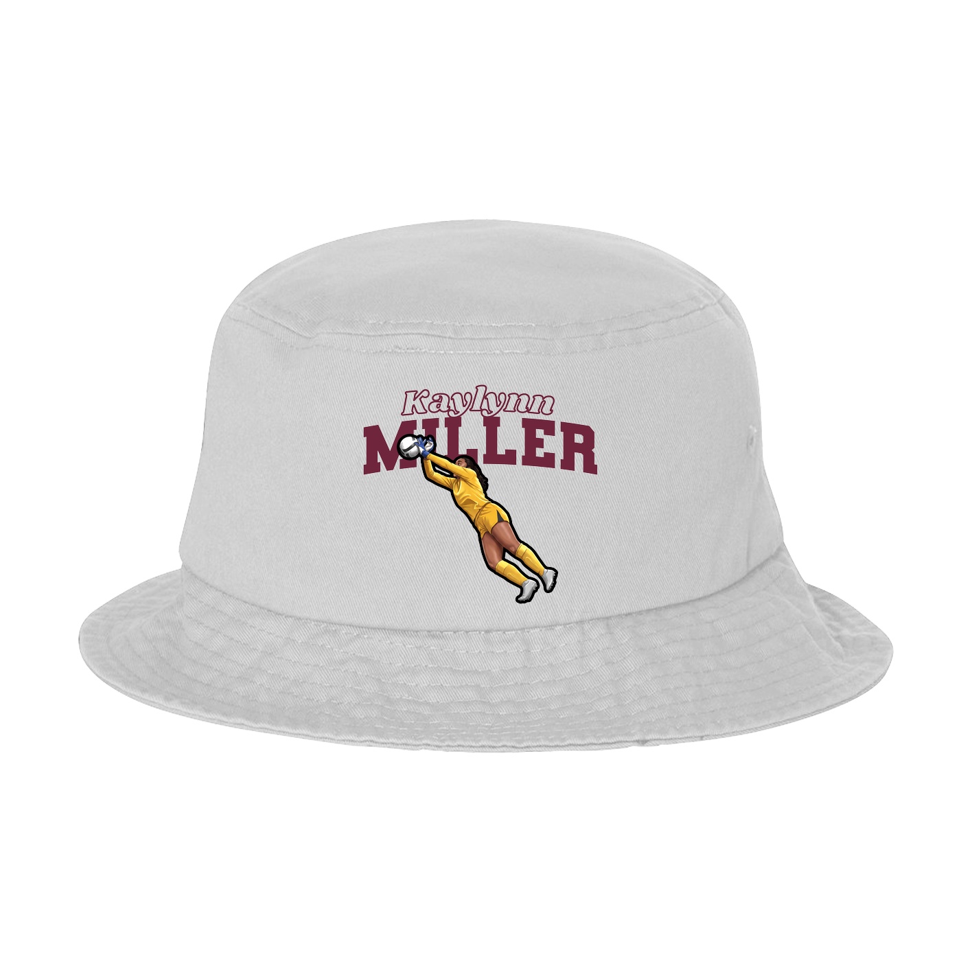 Bucket Cap — Name Arch in White