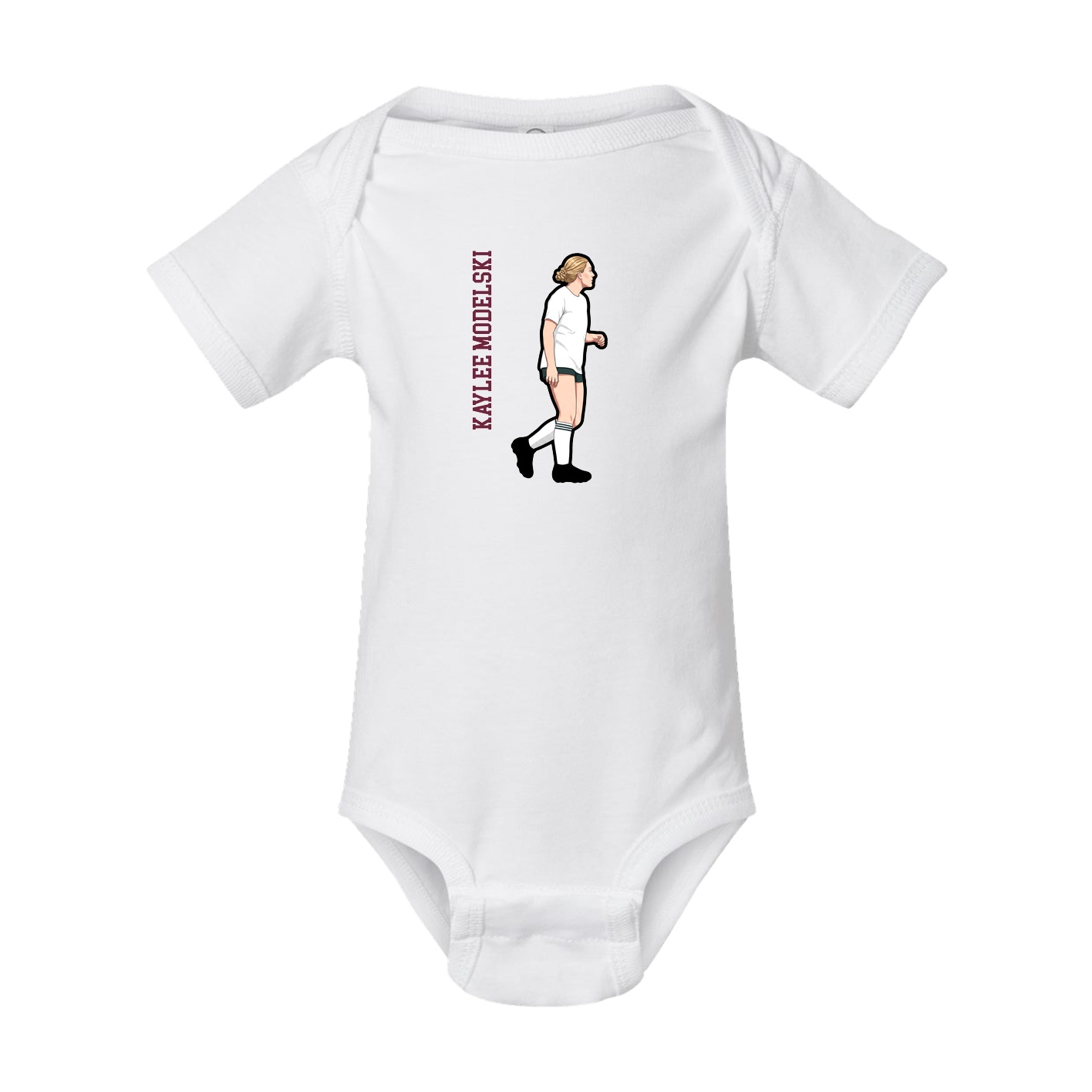 Baby Onesie — Name Vertical in White