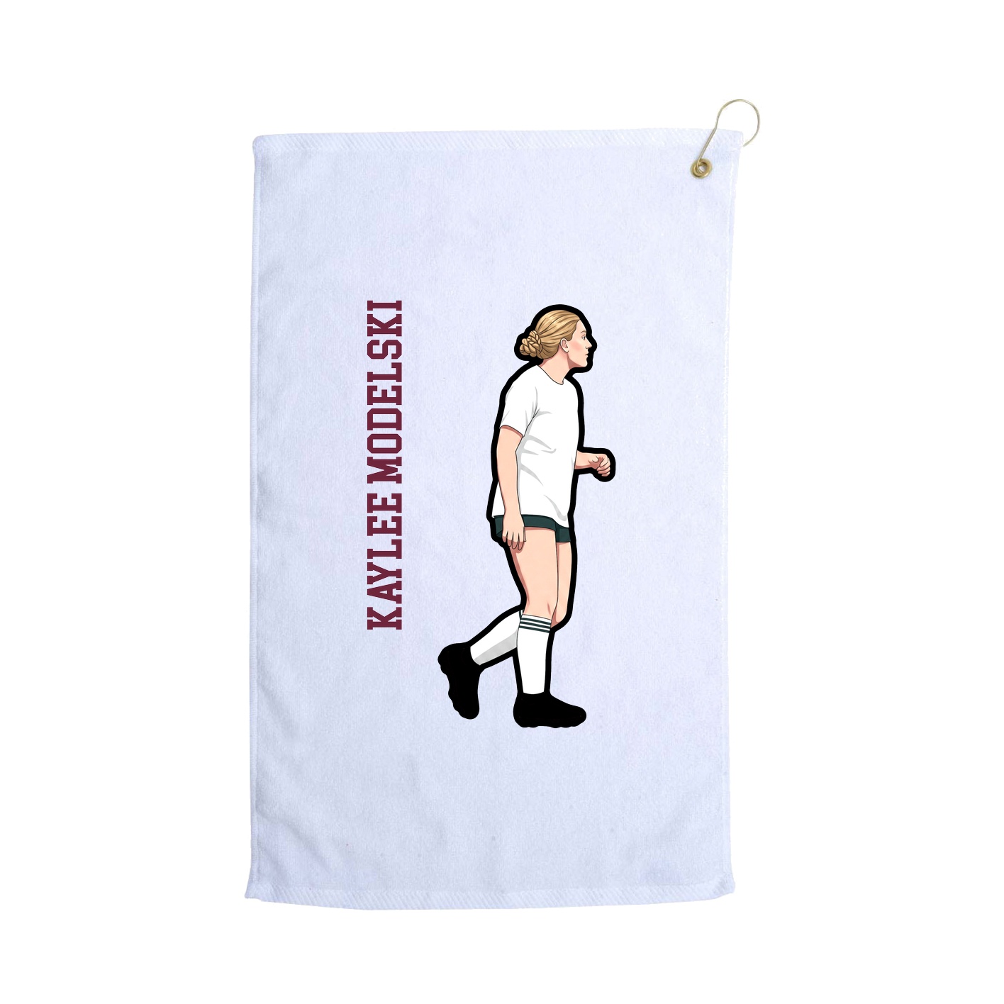 Golf Towel — Name Vertical in White