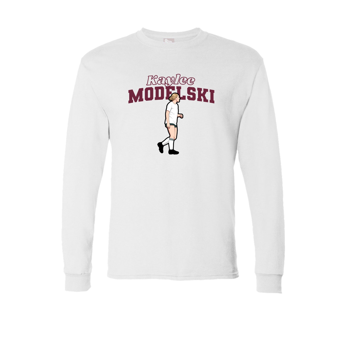 Long Sleeve Tee — Name Arch in White