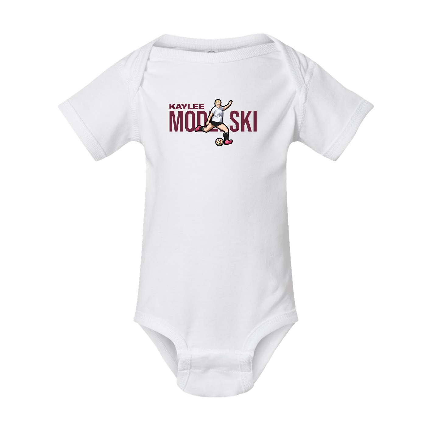 Baby Onesie — Player Name in White