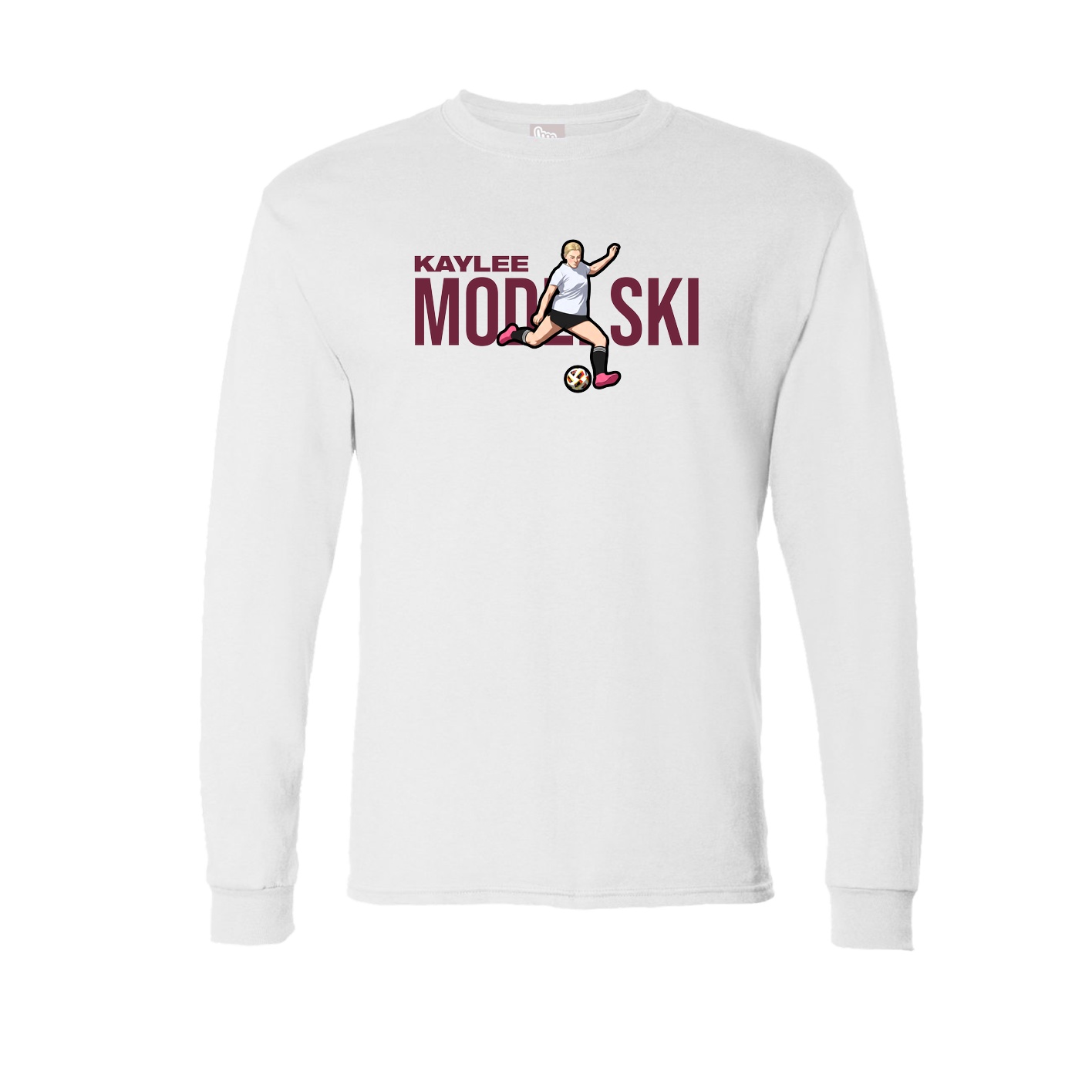 Long Sleeve Tee — Player Name in White