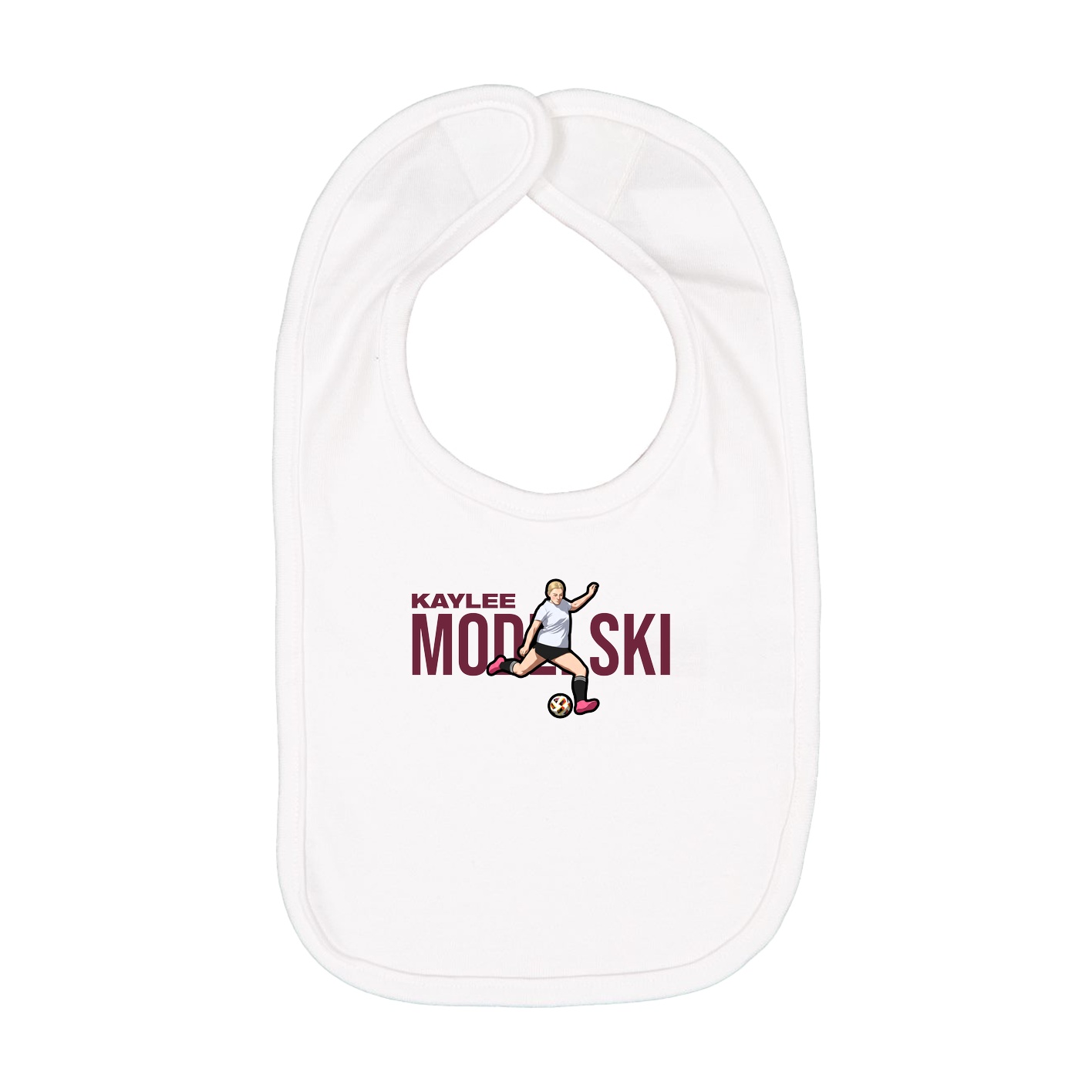 Infant Bib — Player Name in White