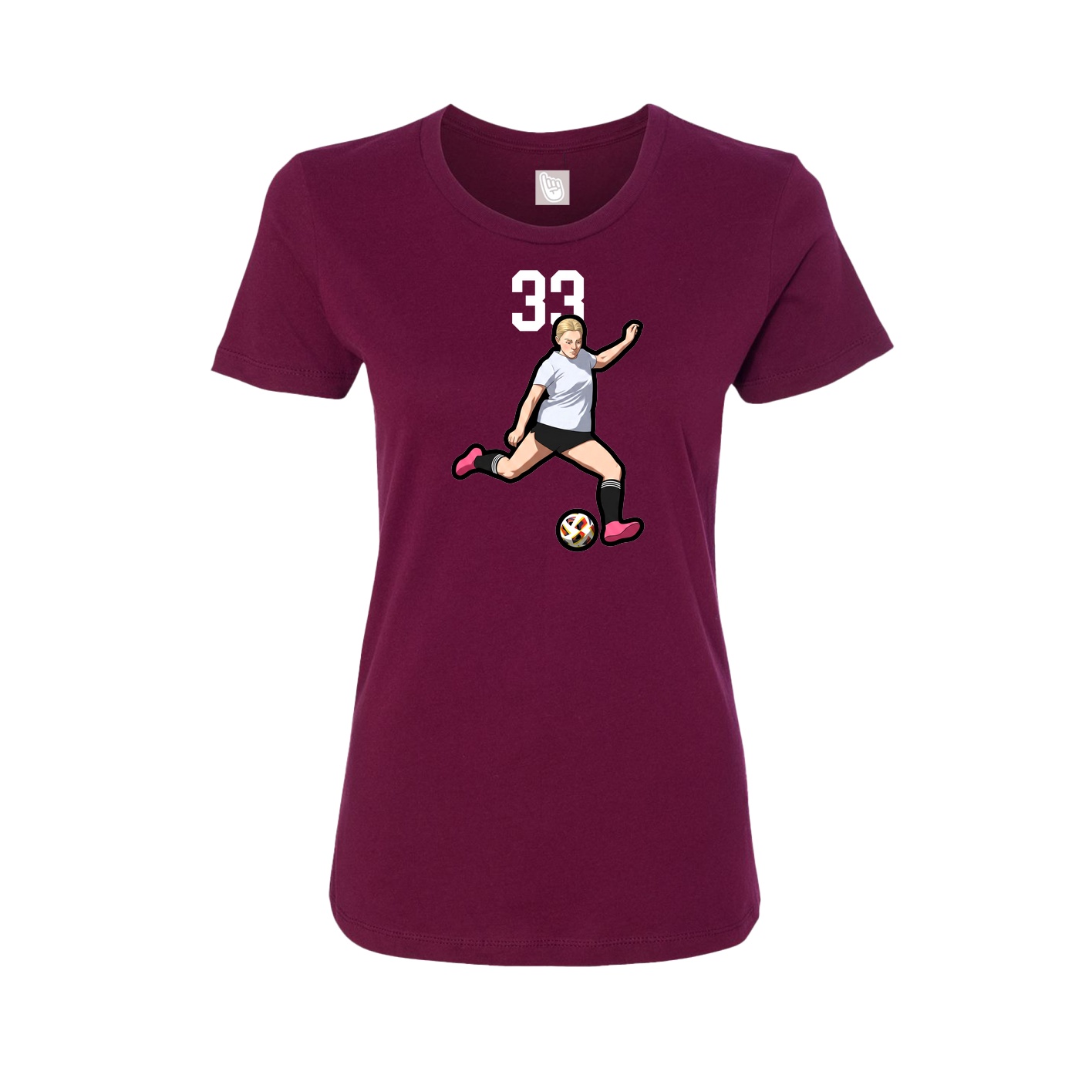 Womens Tee — Number Top in Maroon