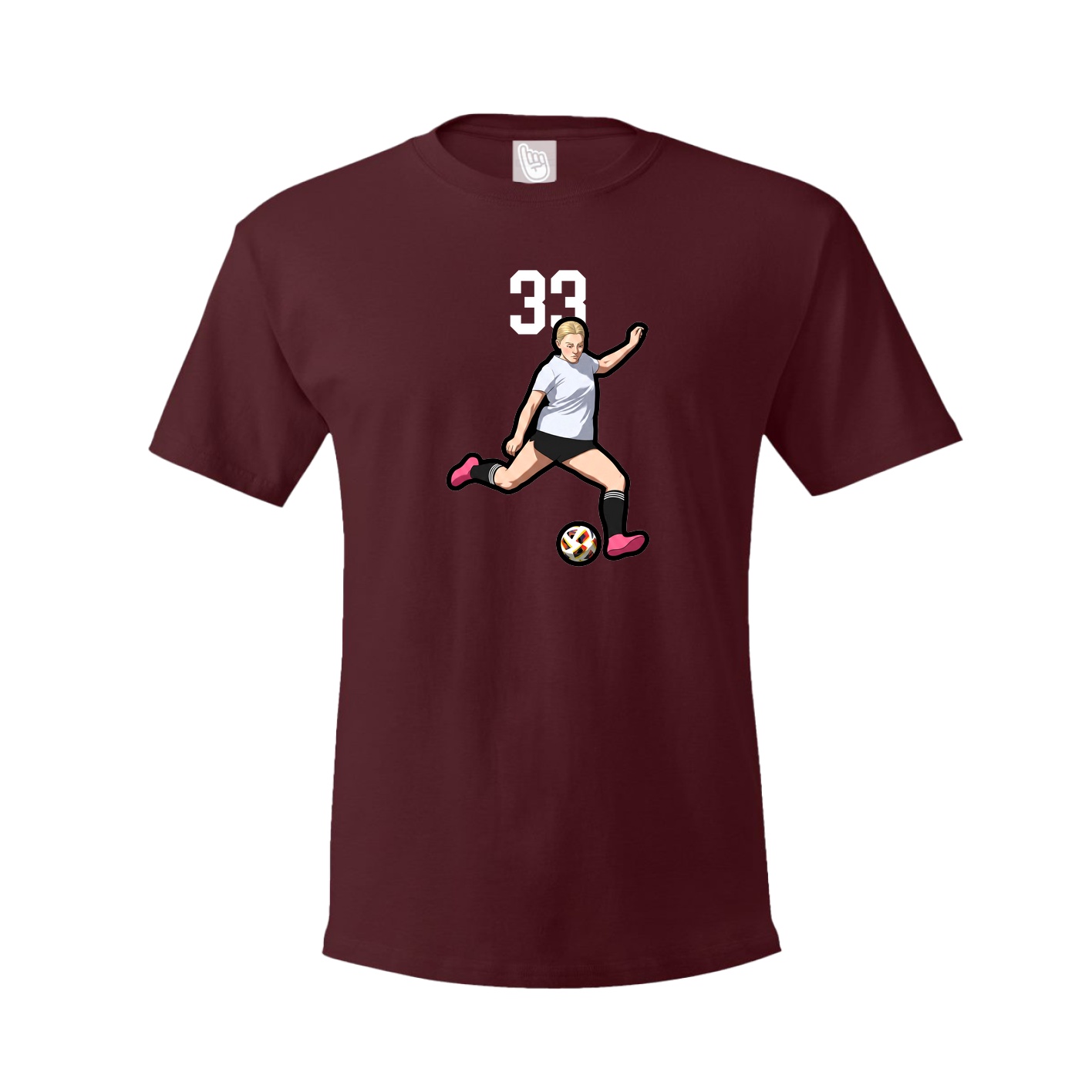 Youth Tee — Number Top in Maroon