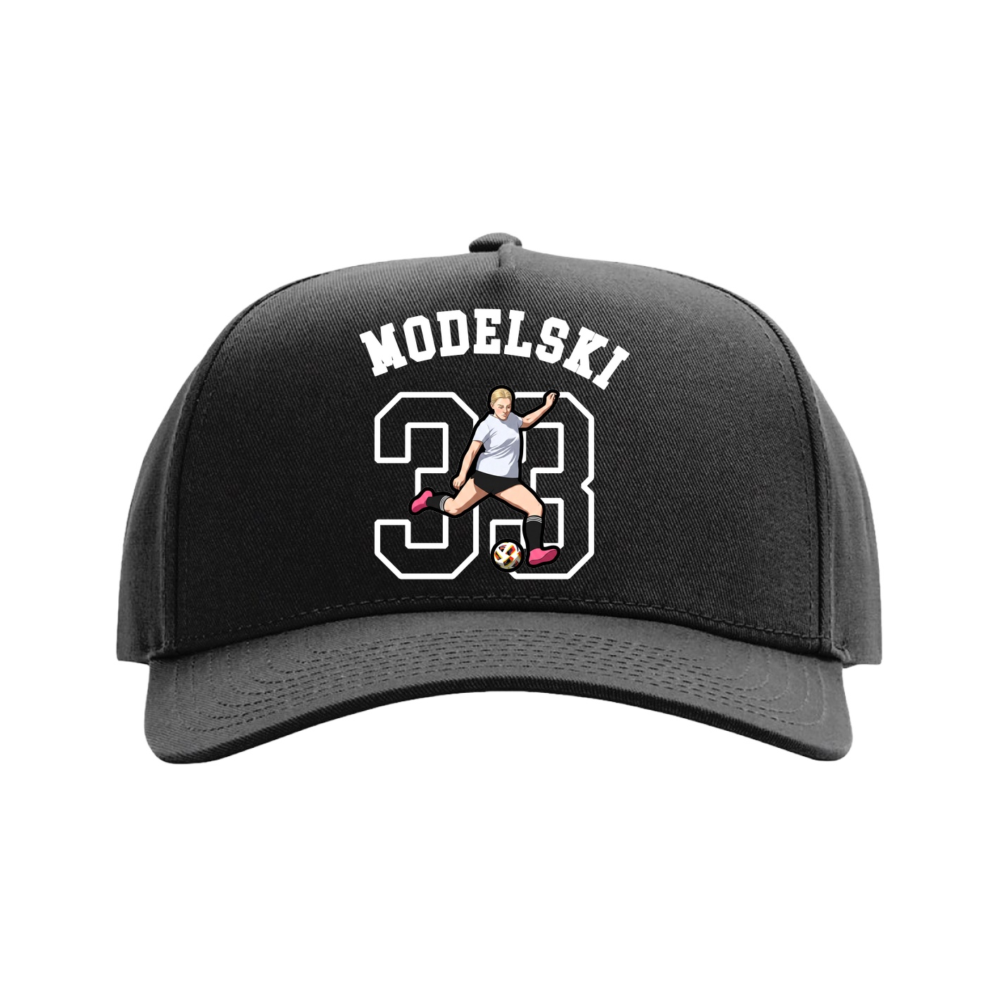 Full Fabric Five-Panel Champ Cap — Shirsey Arch in Black