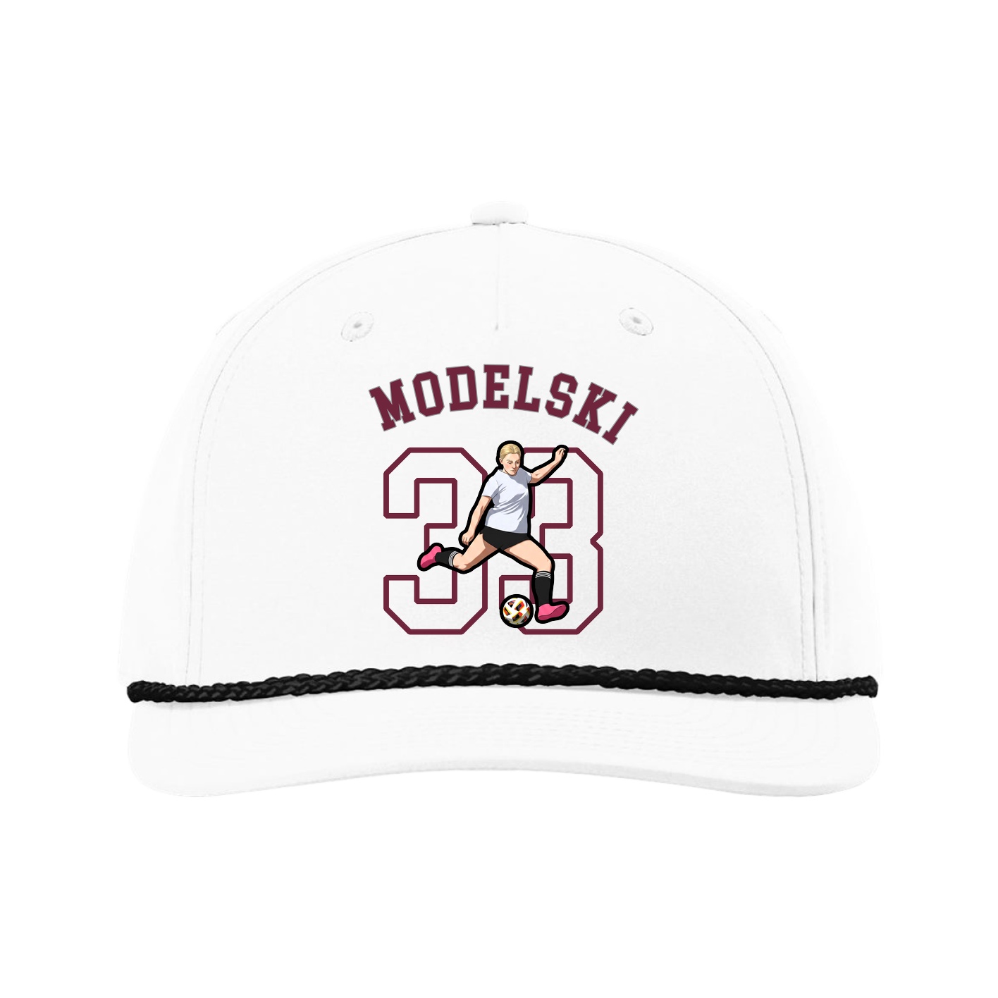 Five-Panel Classic Rope Cap — Shirsey Arch in White