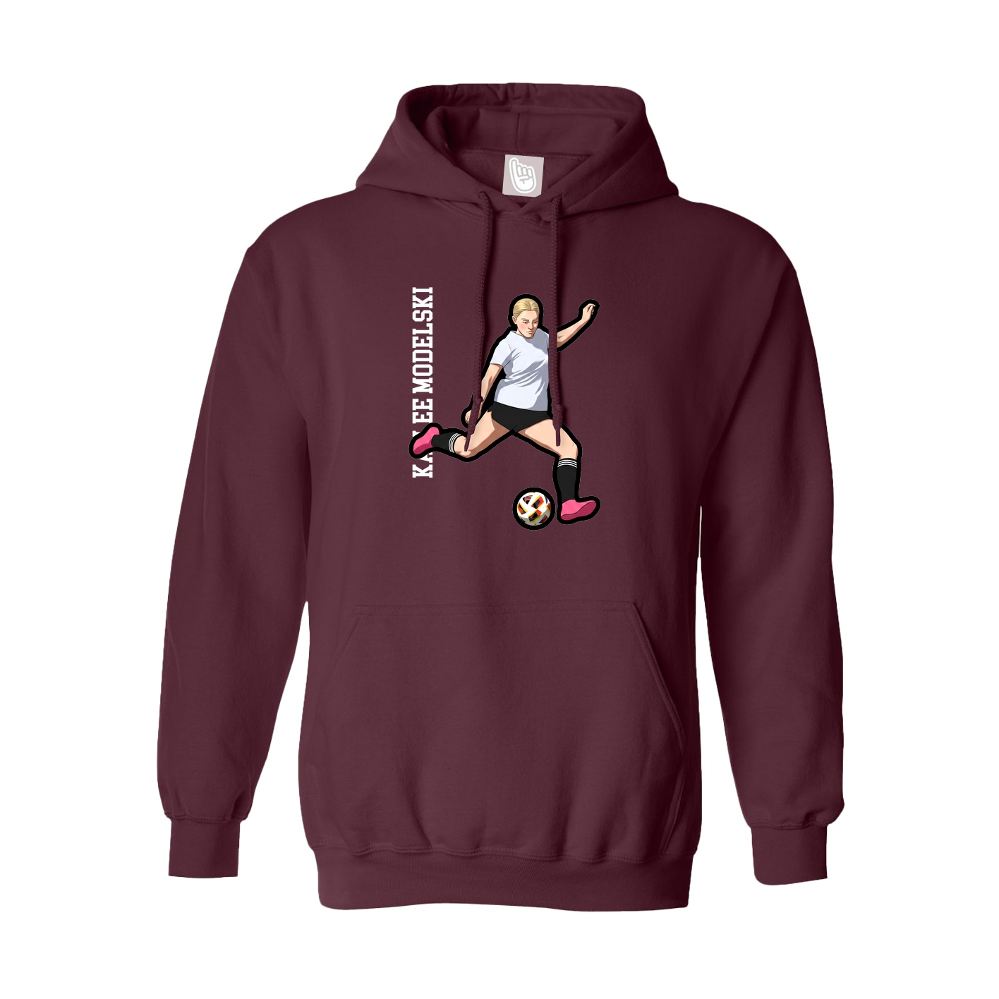 Youth Hoodie — Name Vertical in Maroon