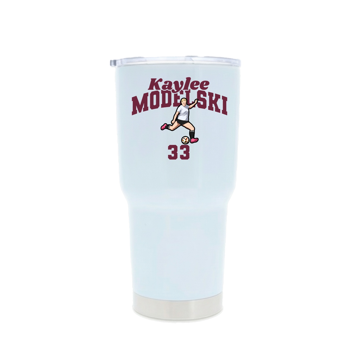 30oz Stainless Steel Tumbler — Signature Arch in White