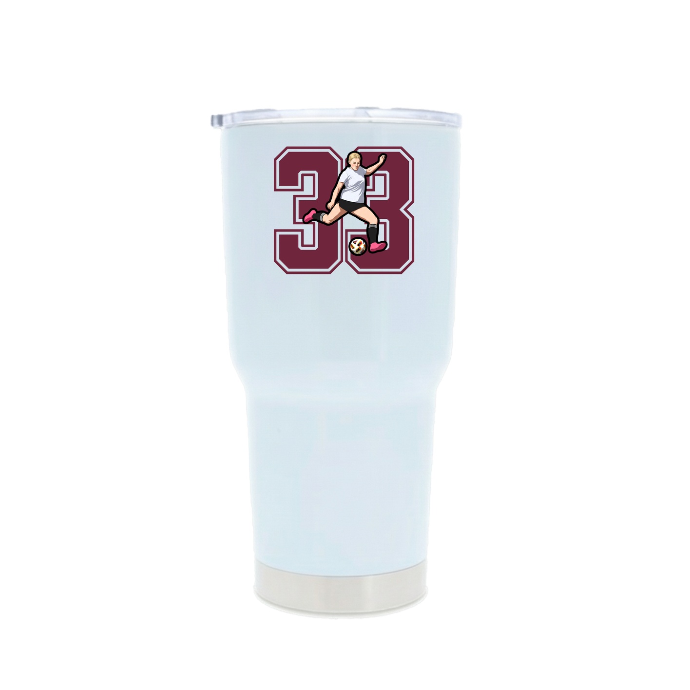 30oz Stainless Steel Tumbler — Number in White