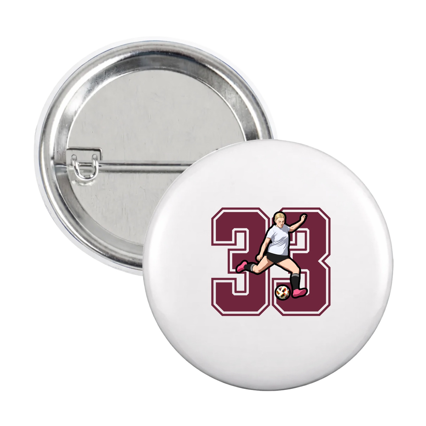 Game Day Button — Number in White