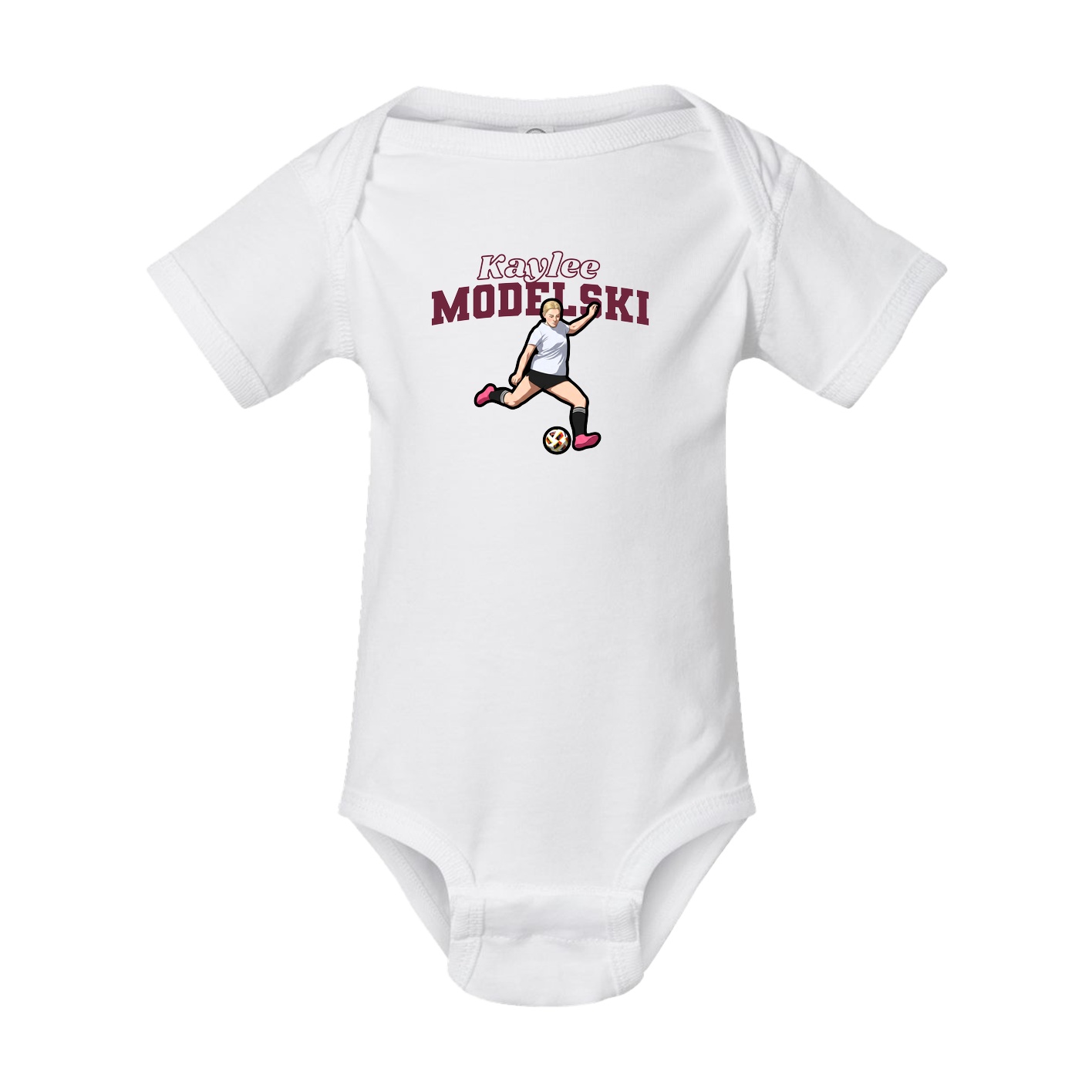 Baby Onesie — Name Arch in White