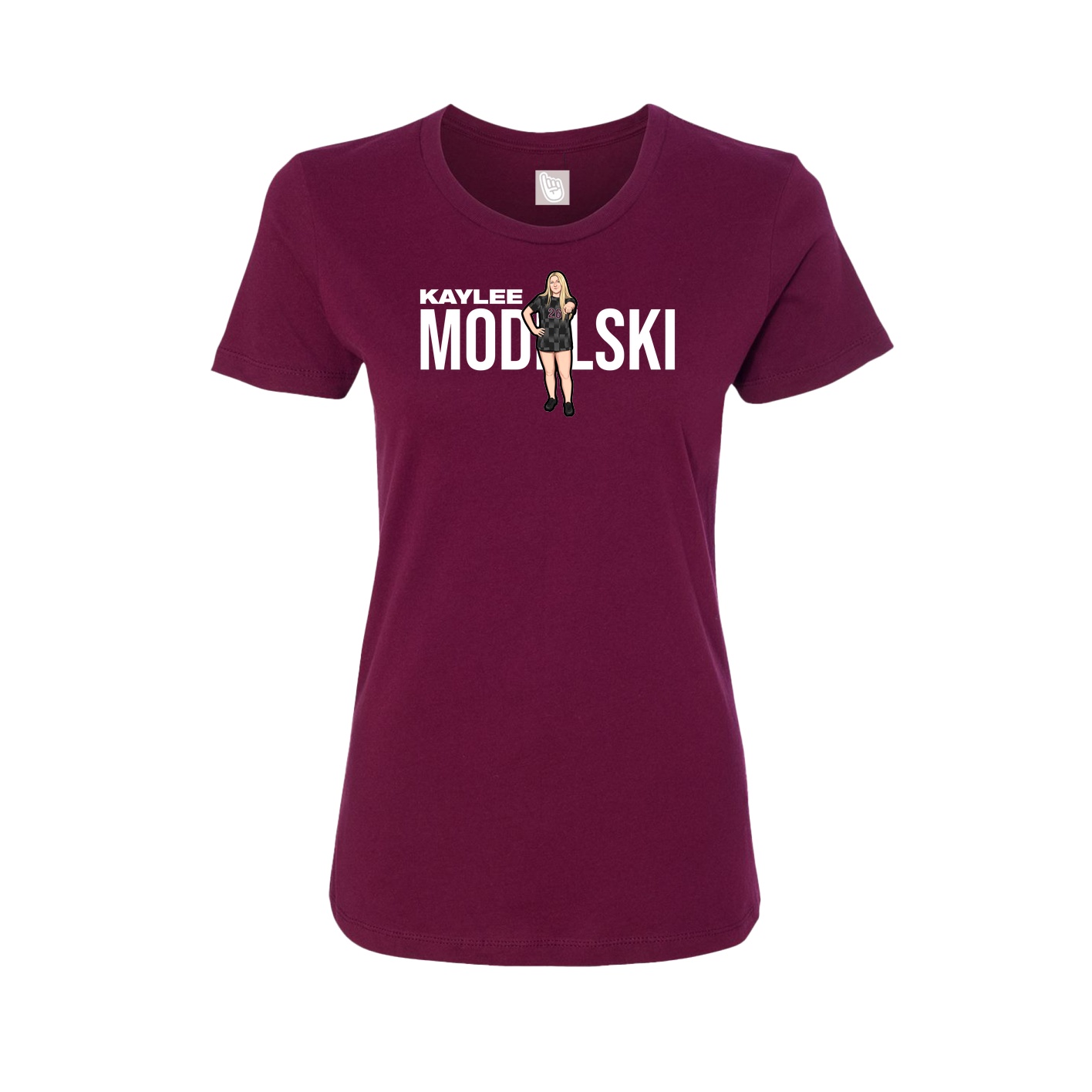 Womens Tee — Player Name in Maroon