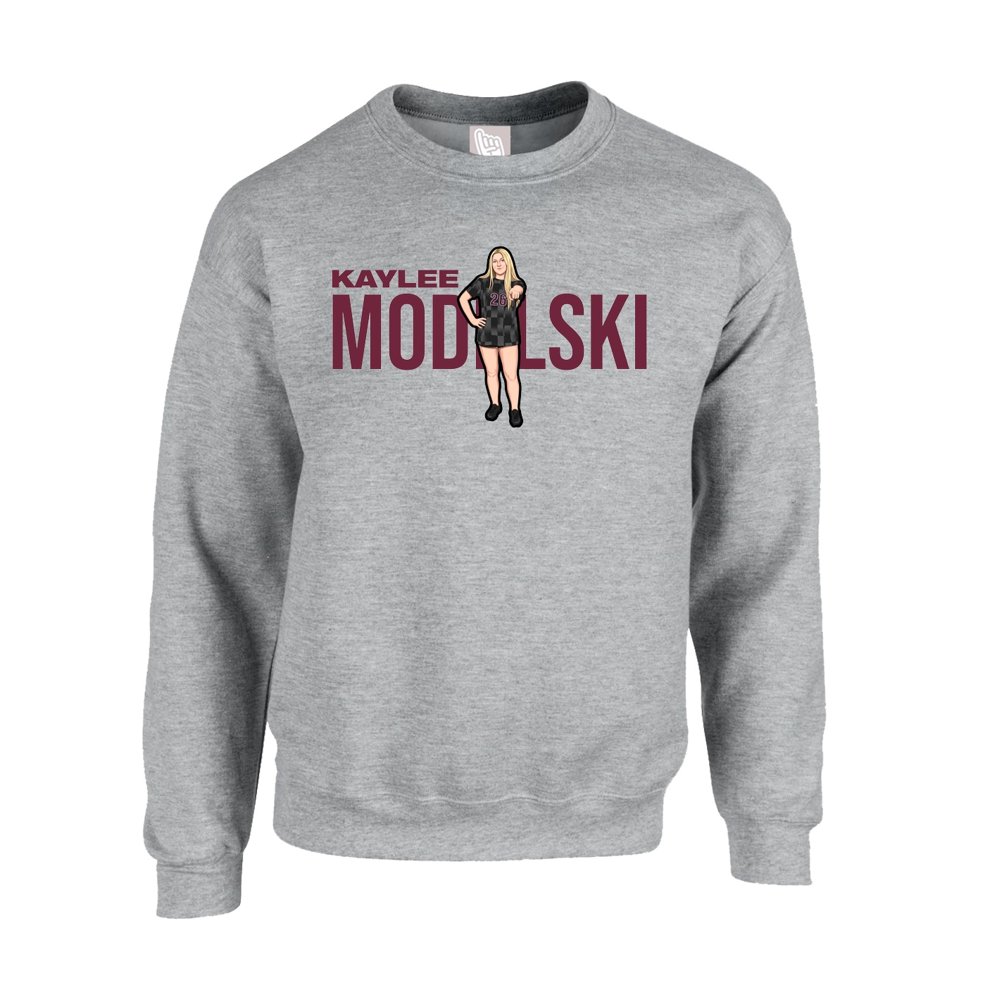Fleece Crew — Player Name in Grey
