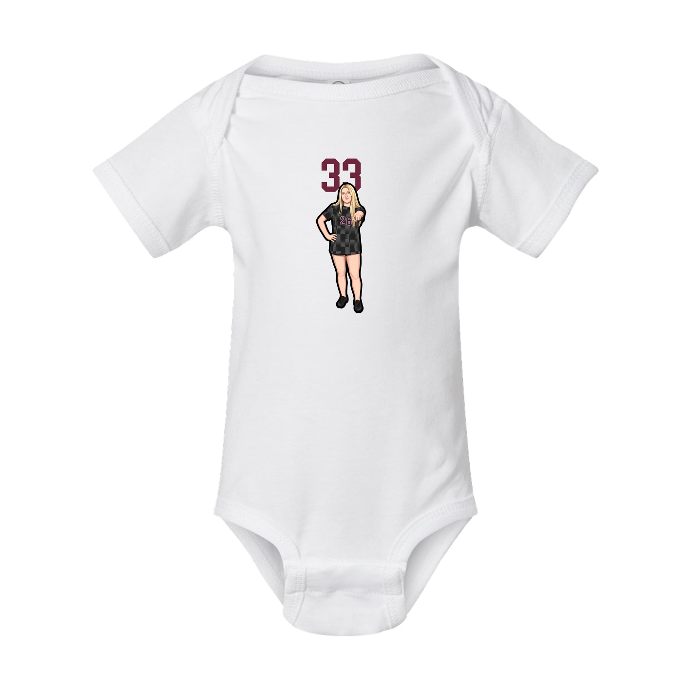 Baby Onesie — Number Top in White