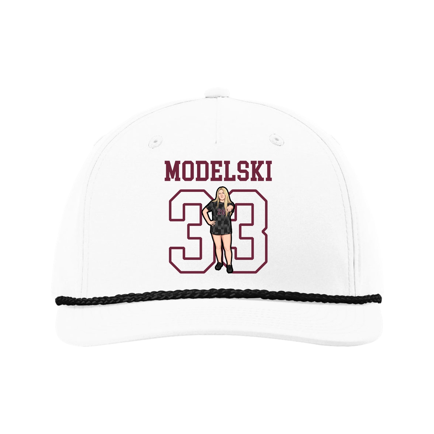 Five-Panel Classic Rope Cap — Shirsey in White