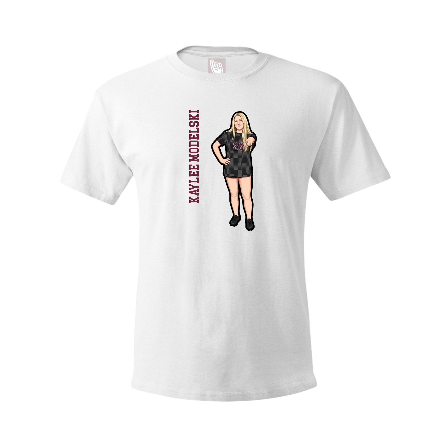 Tee — Name Vertical in White