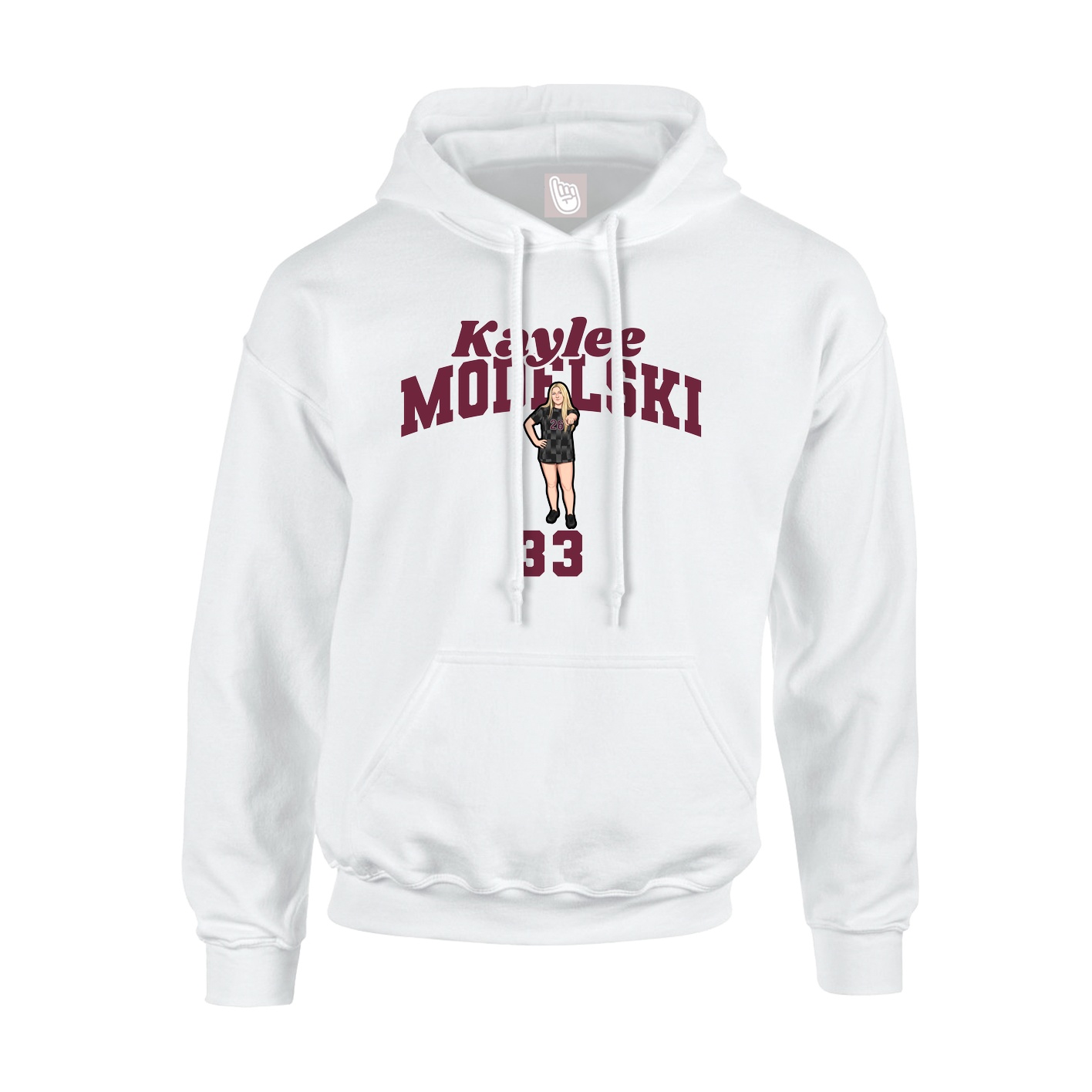 Youth Hoodie — Signature Arch in White