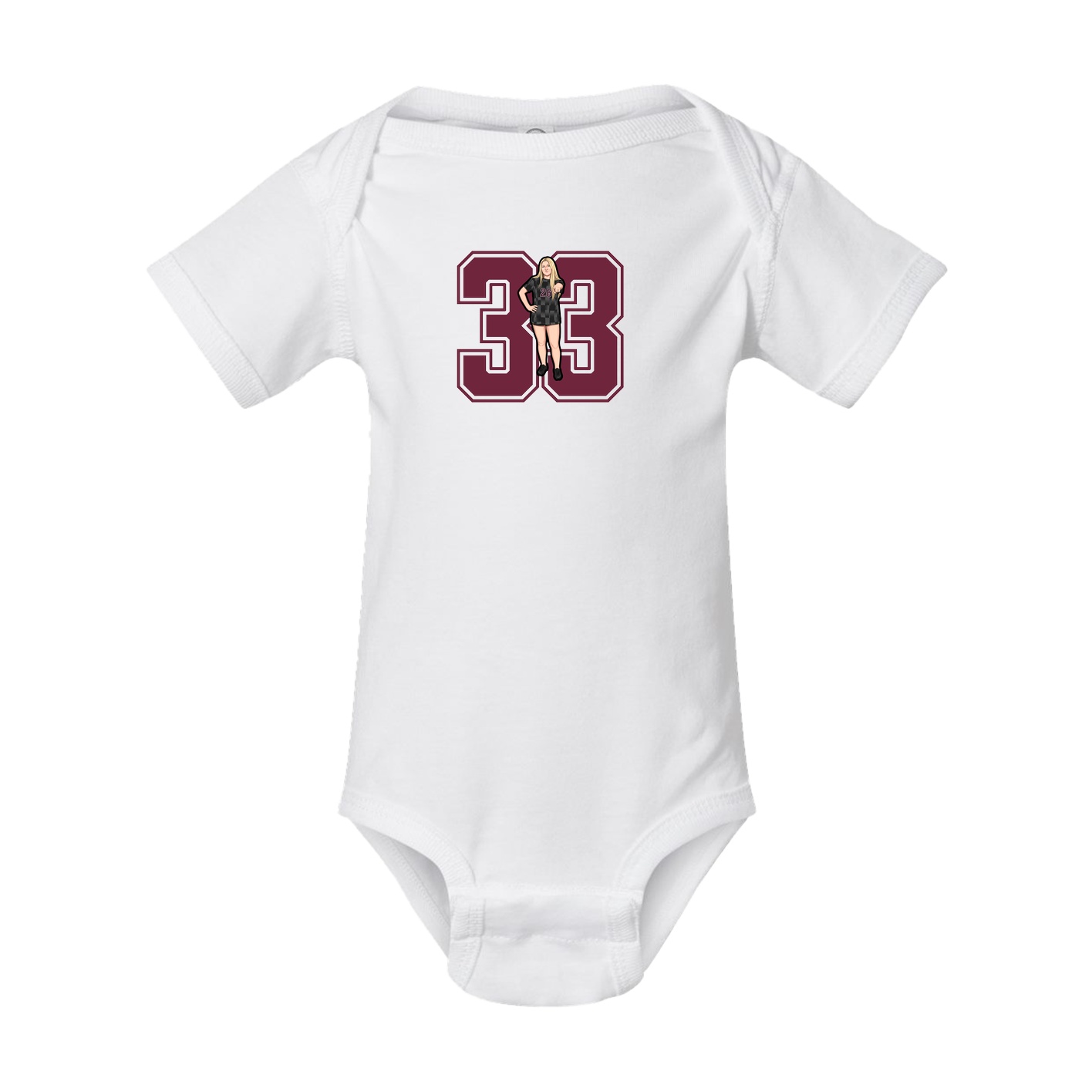 Baby Onesie — Number in White