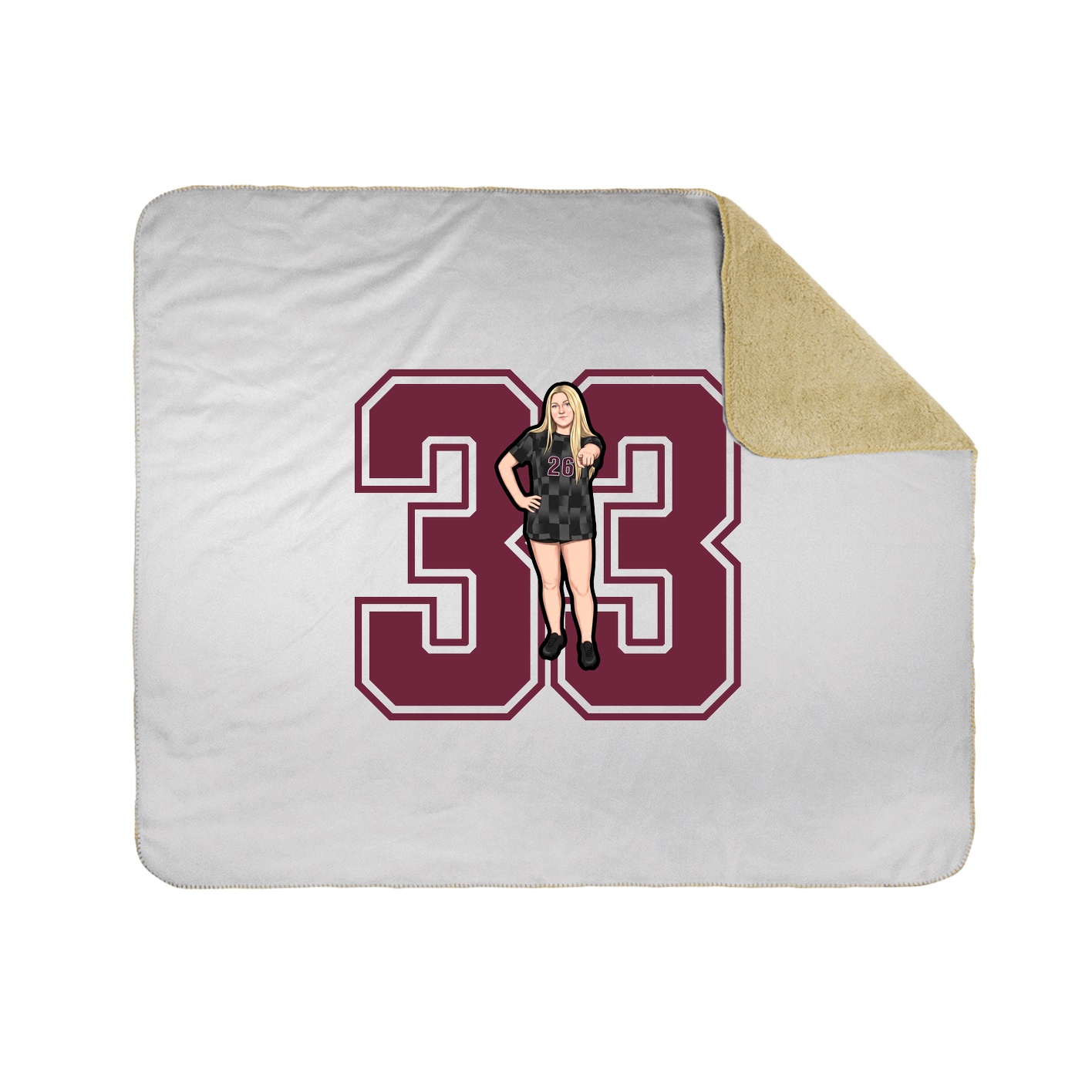 Throw Blanket — Number in White