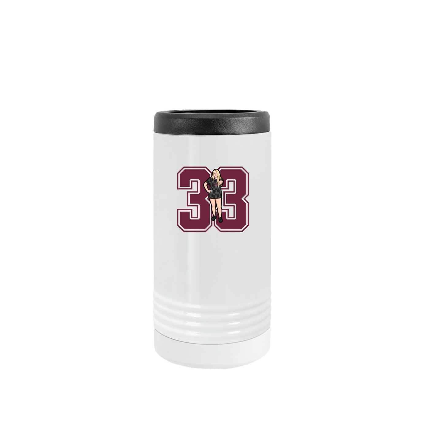 Slim Beverage Holder — Number in White