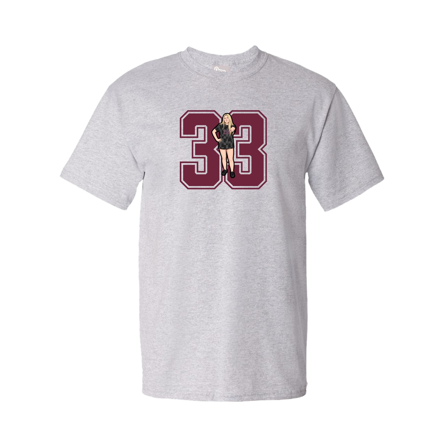 Youth Tee — Number in Grey