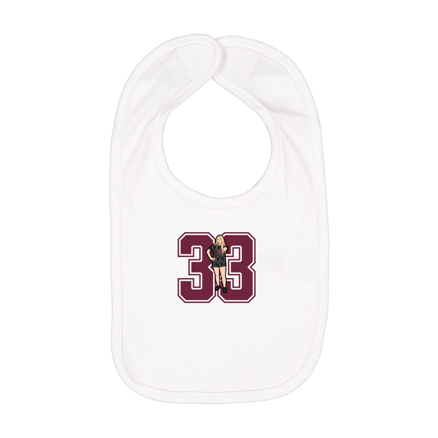 Infant Bib — Number in White