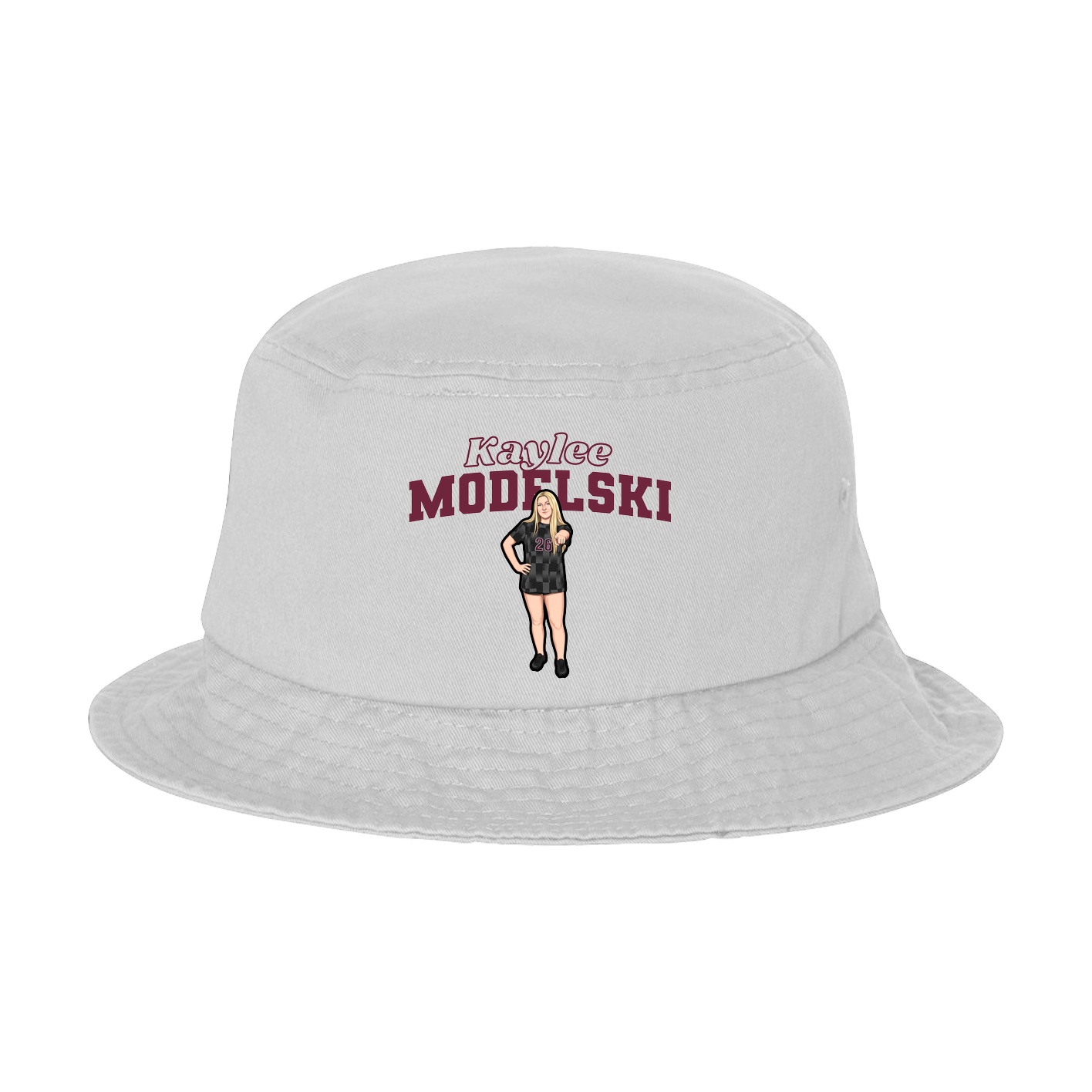 Bucket Cap — Name Arch in White
