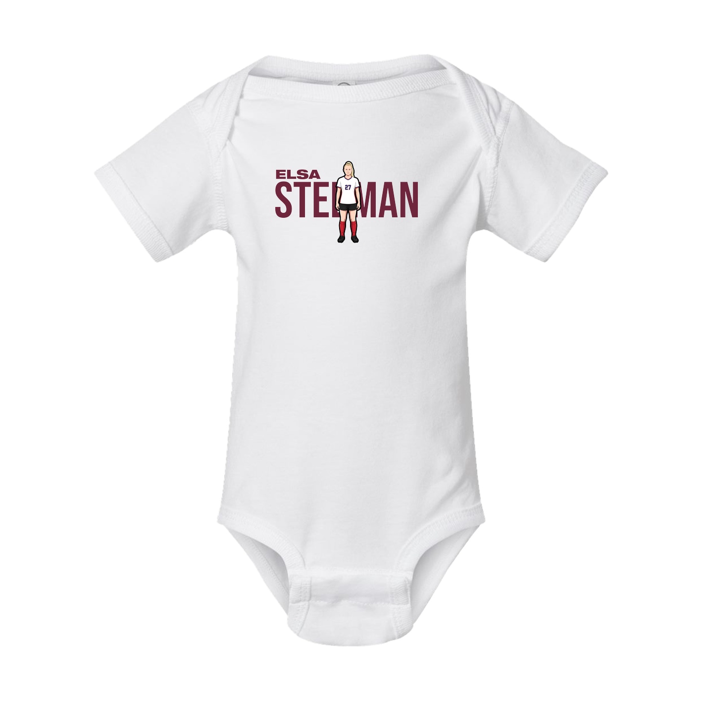 Baby Onesie — Player Name in White