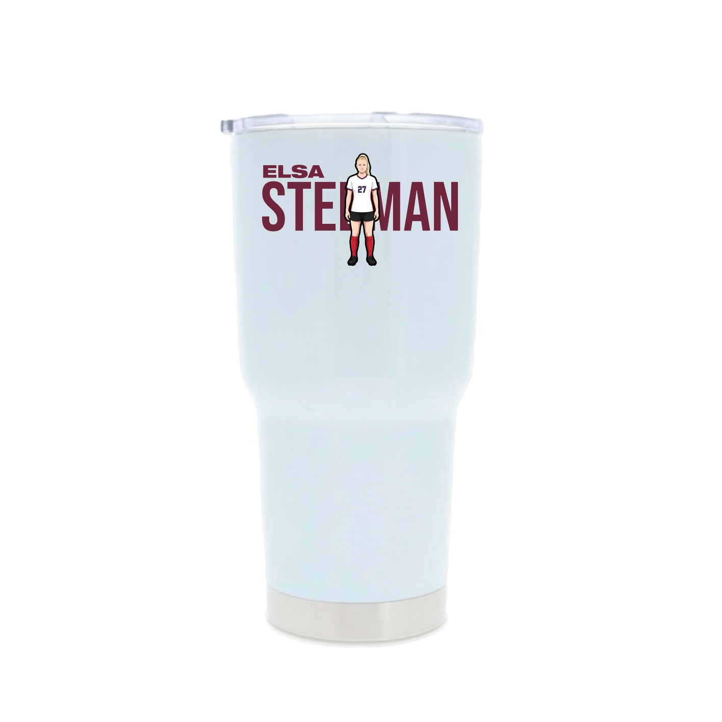 30oz Stainless Steel Tumbler — Player Name in White