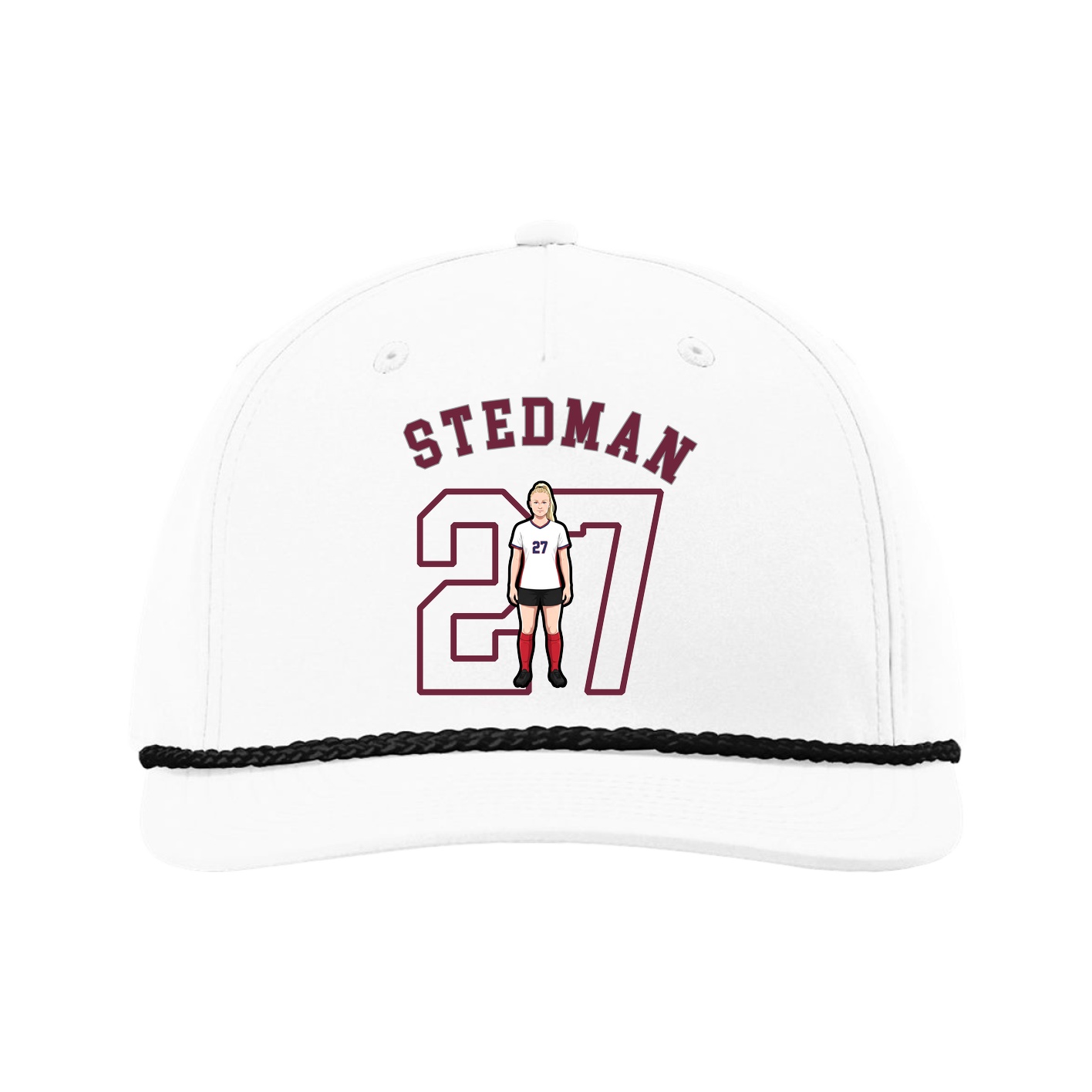 Five-Panel Classic Rope Cap — Shirsey Arch in White