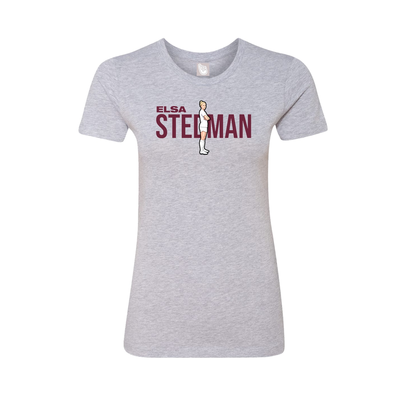 Fitted Women's Tee — Player Name in Grey