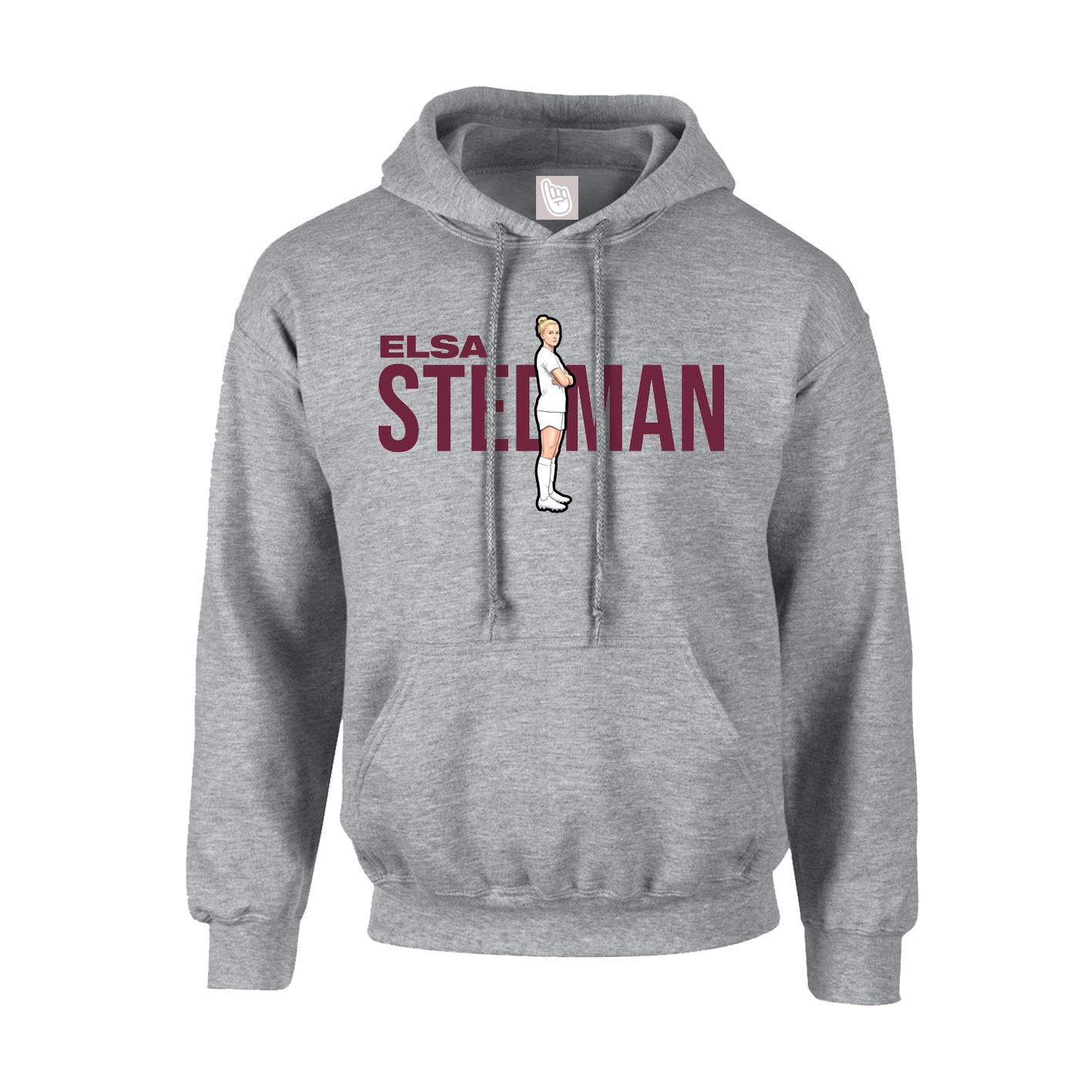 Youth Hoodie — Player Name in Grey