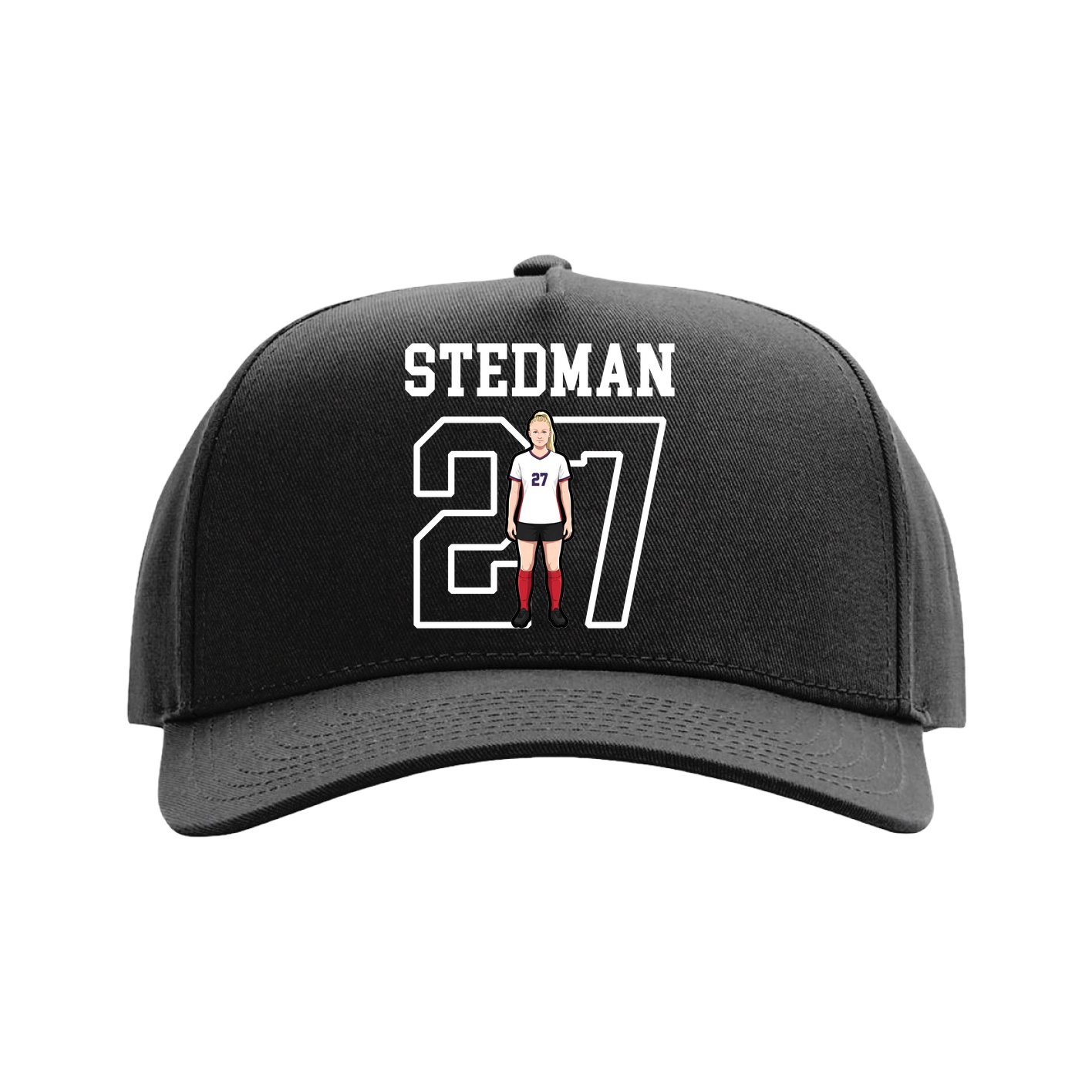 Full Fabric Five-Panel Champ Cap — Shirsey in Black