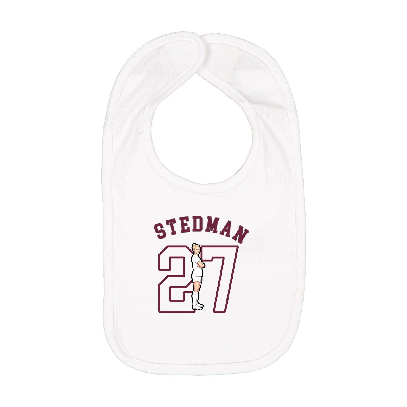 Infant Bib — Shirsey Arch in White