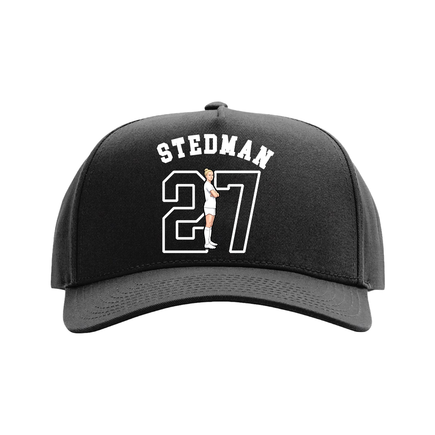 Full Fabric Five-Panel Champ Cap — Shirsey Arch in Black