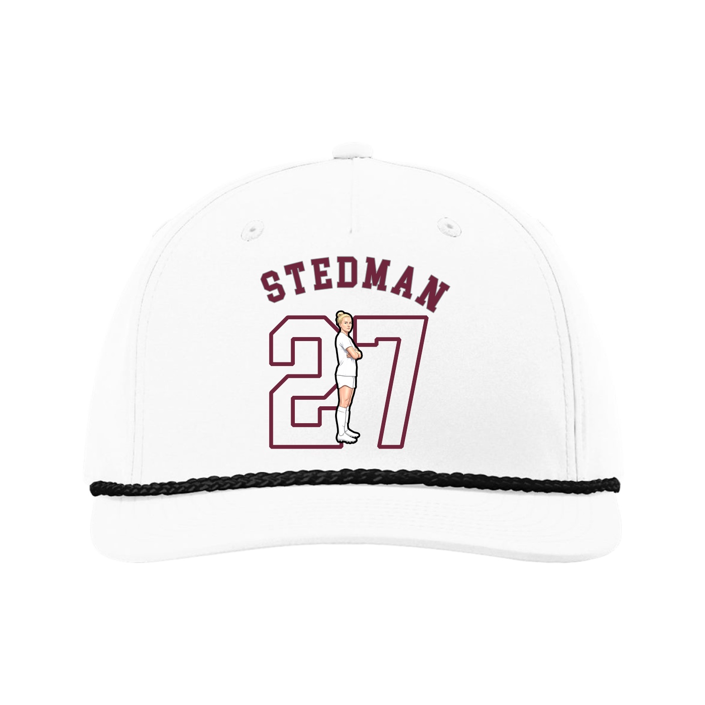 Five-Panel Classic Rope Cap — Shirsey Arch in White