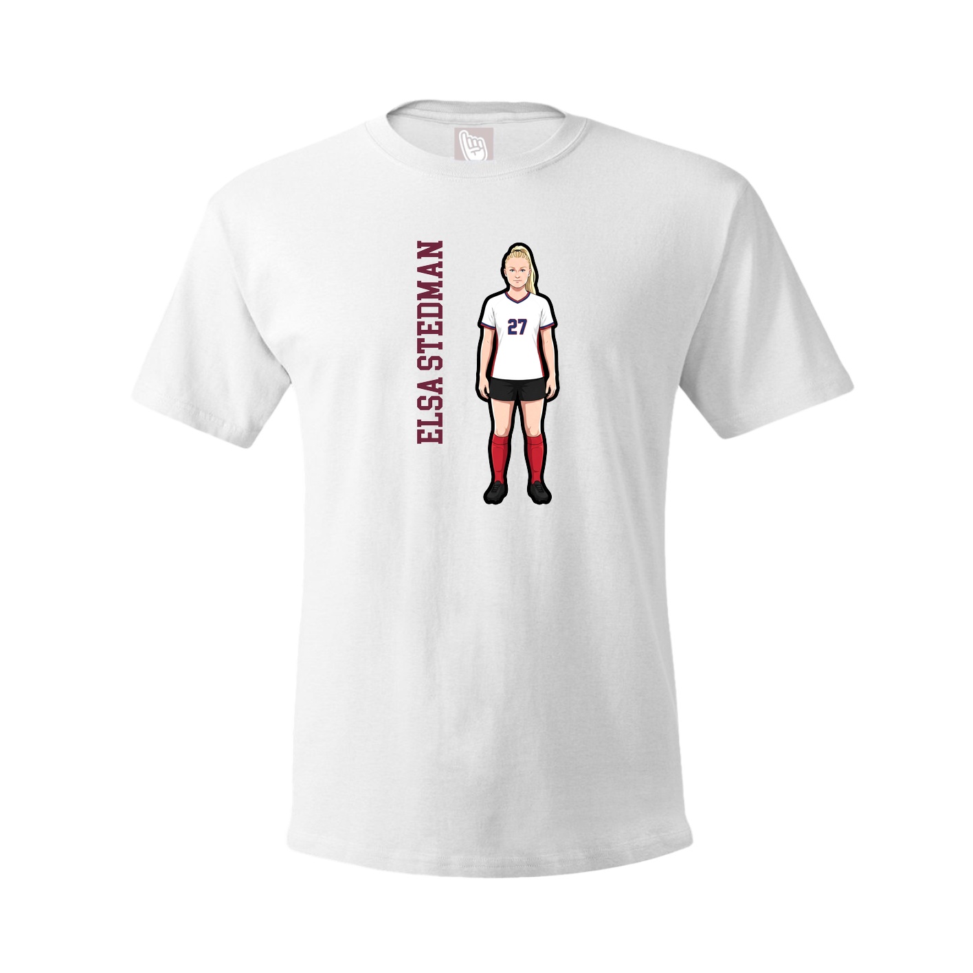 Youth Tee — Name Vertical in White