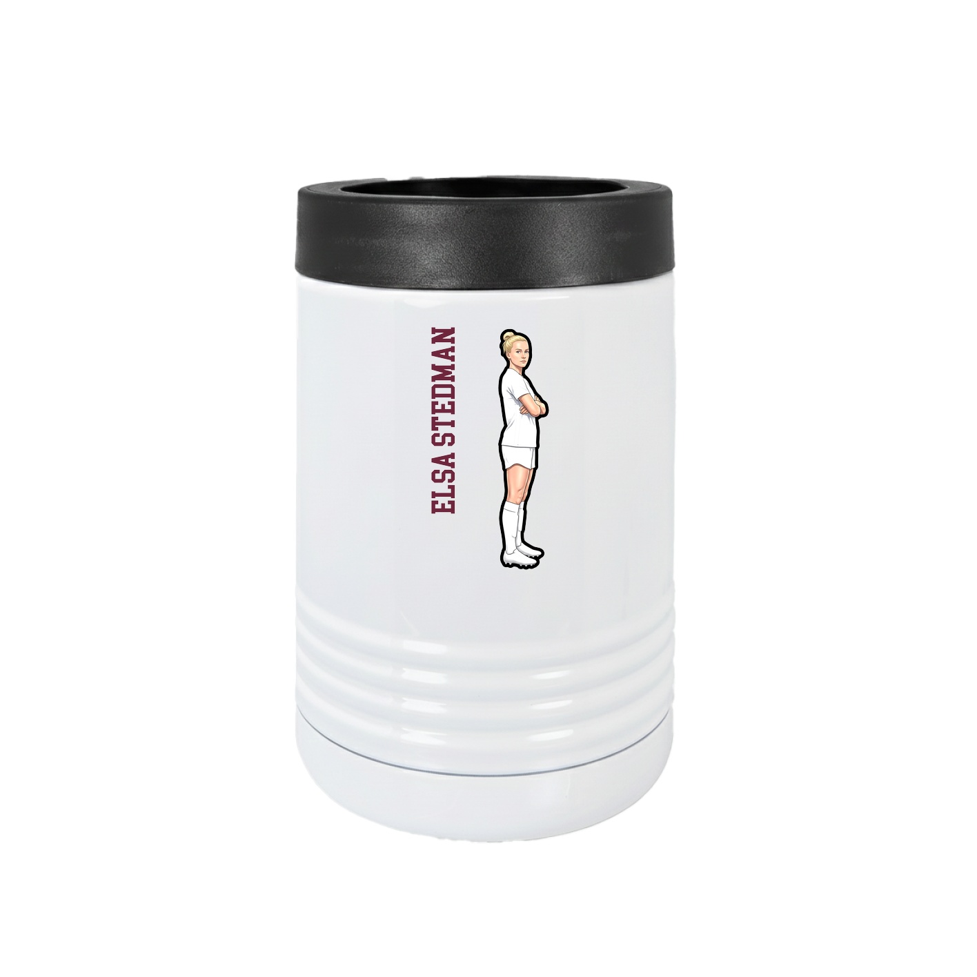 Beverage Holder — Name Vertical in White