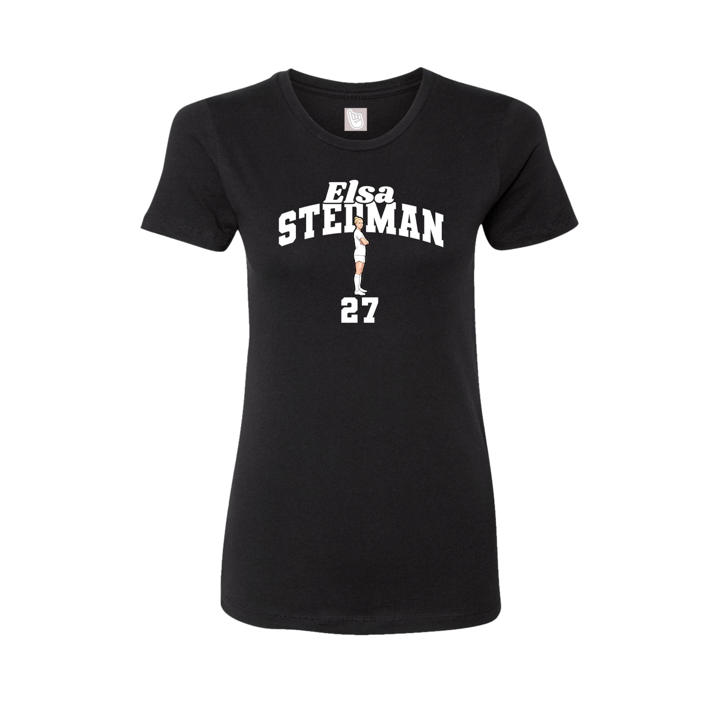 Fitted Women's Tee — Signature Arch in Black