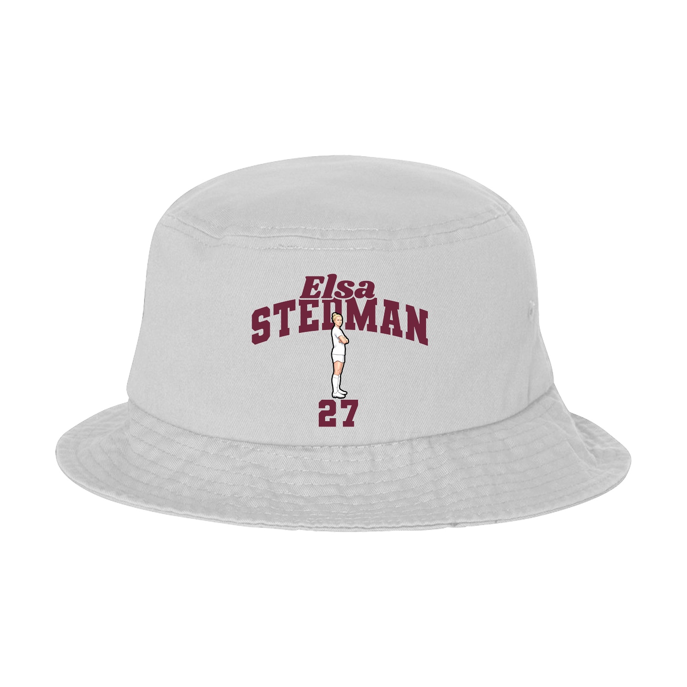 Bucket Cap — Signature Arch in White