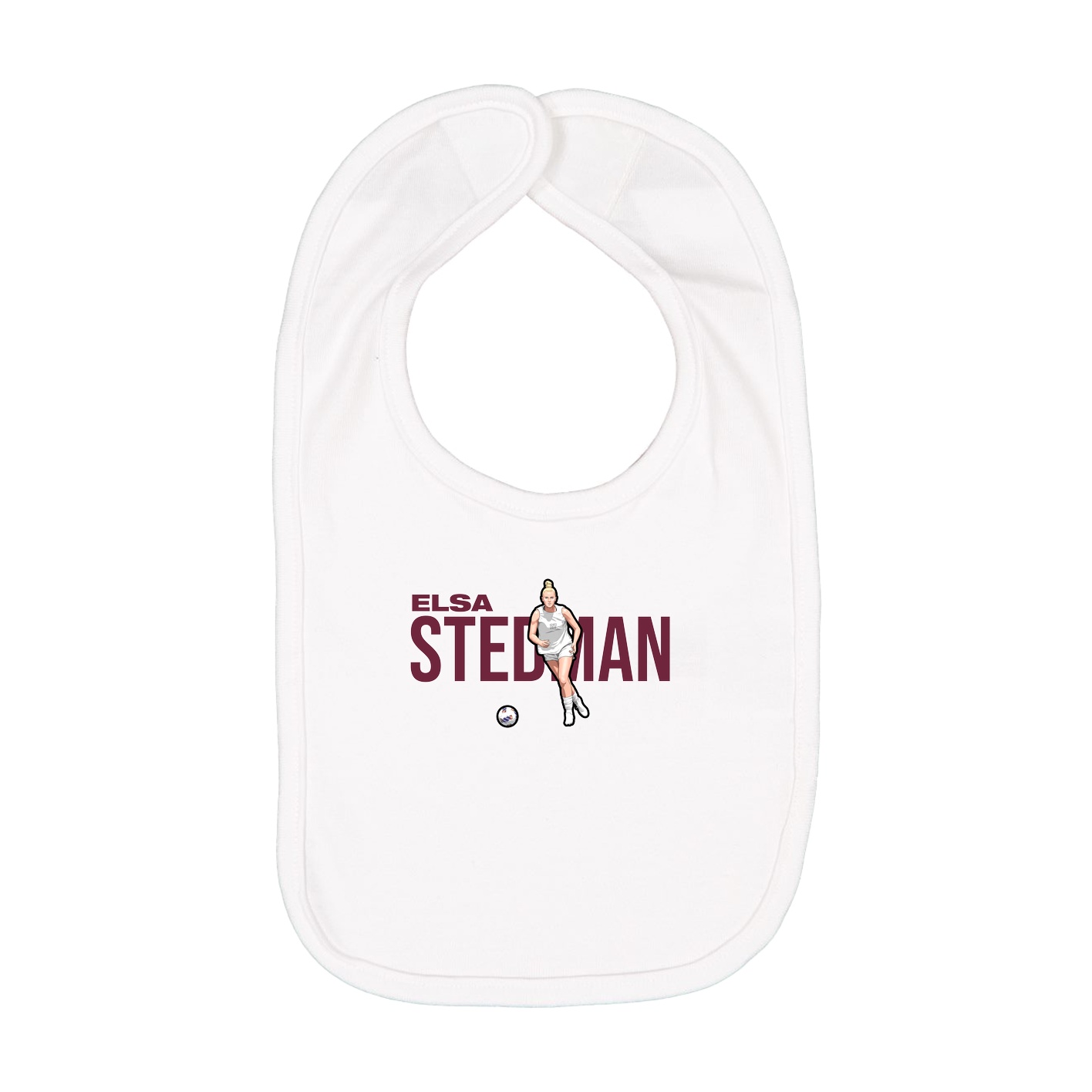 Infant Bib — Player Name in White