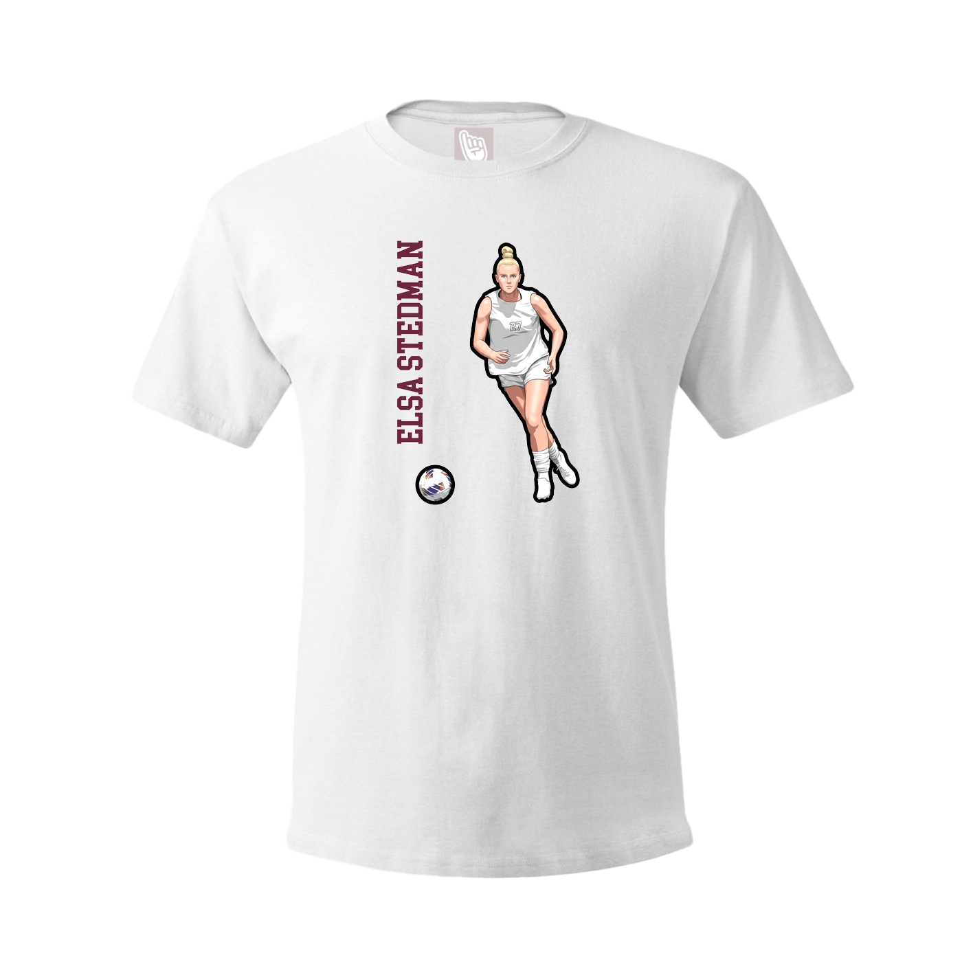 Tee — Name Vertical in White