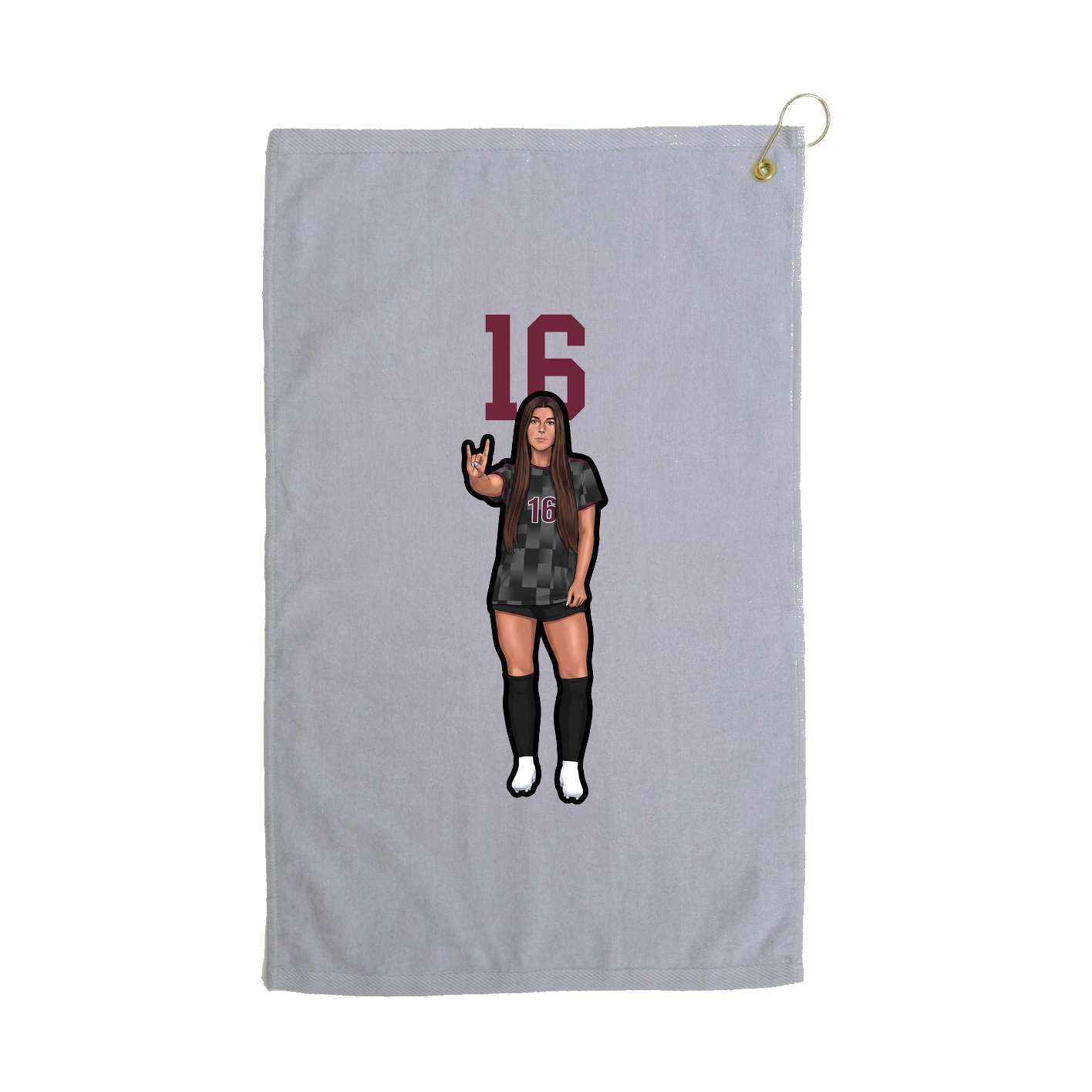 Golf Towel — Number Top in Grey