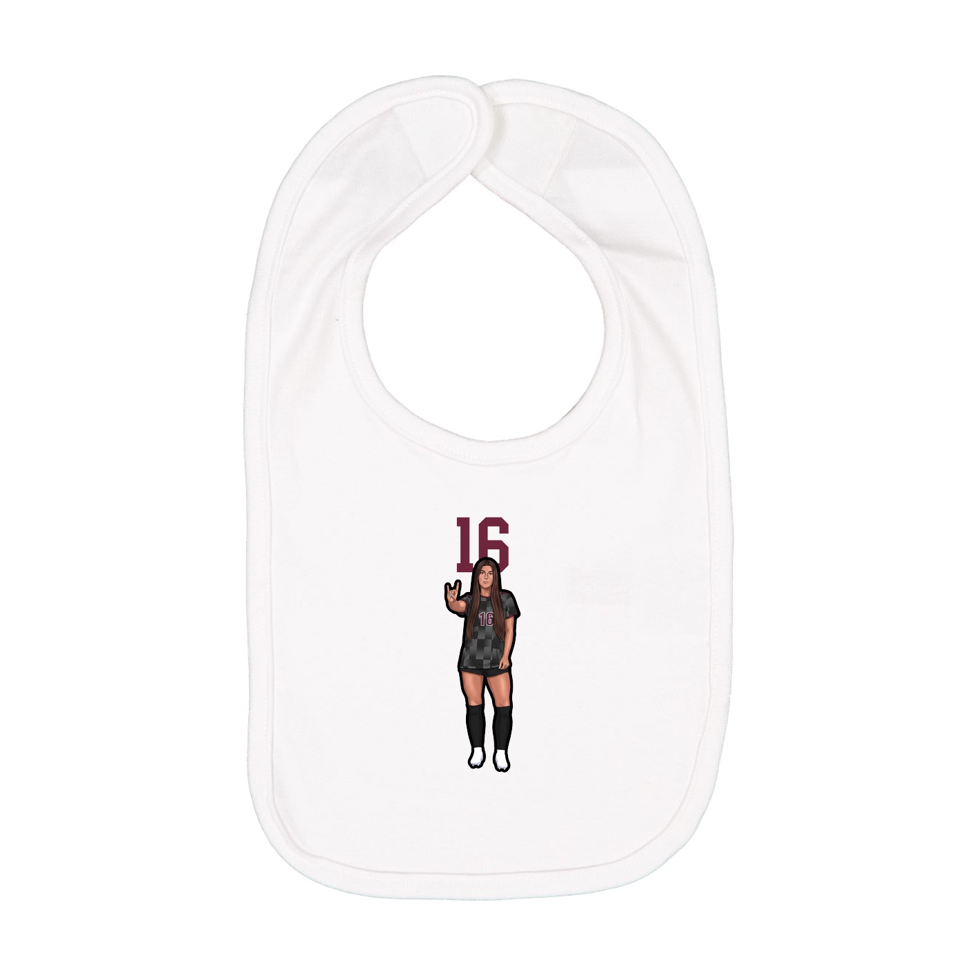 Infant Bib — Number Top in White