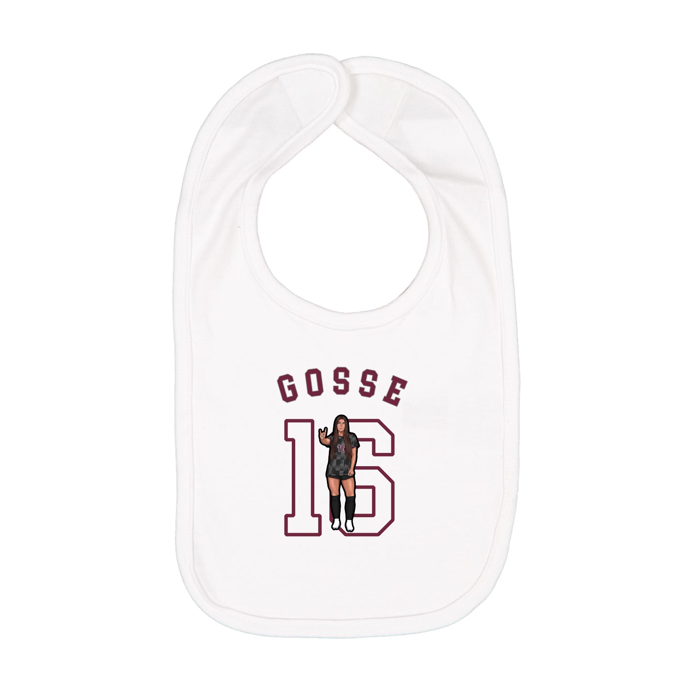 Infant Bib — Shirsey Arch in White