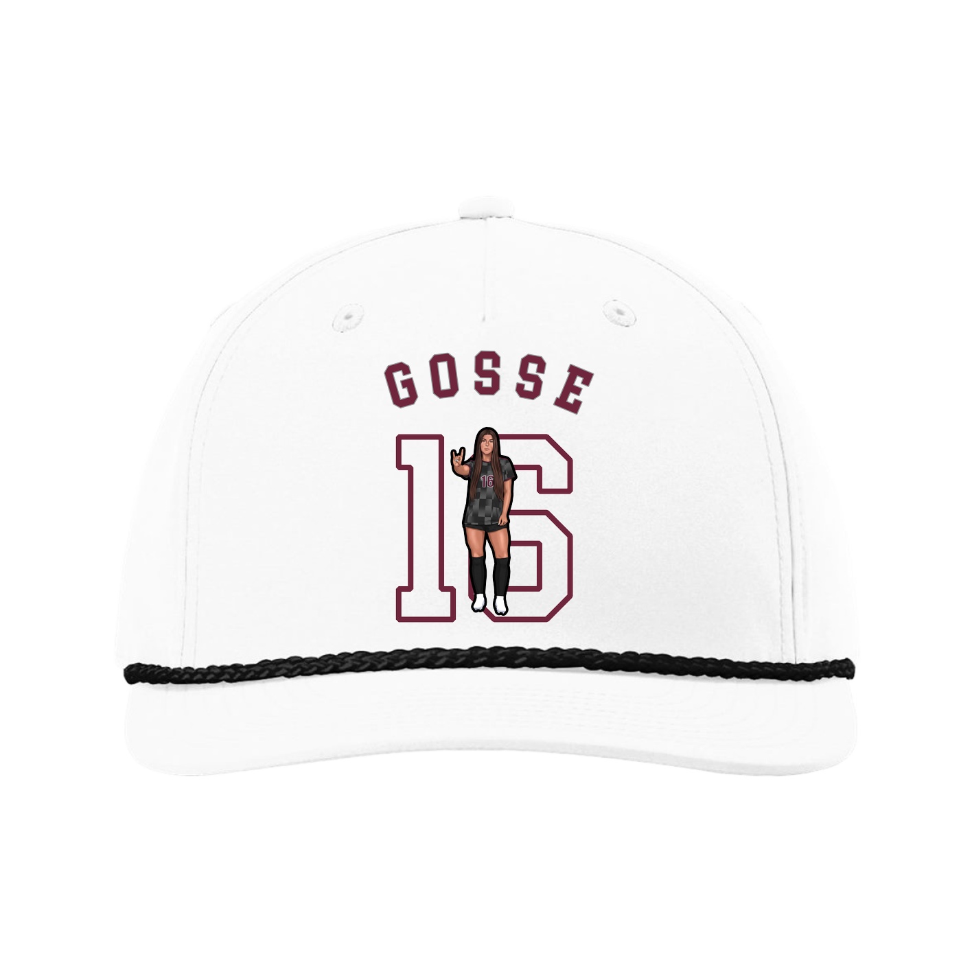Five-Panel Classic Rope Cap — Shirsey Arch in White