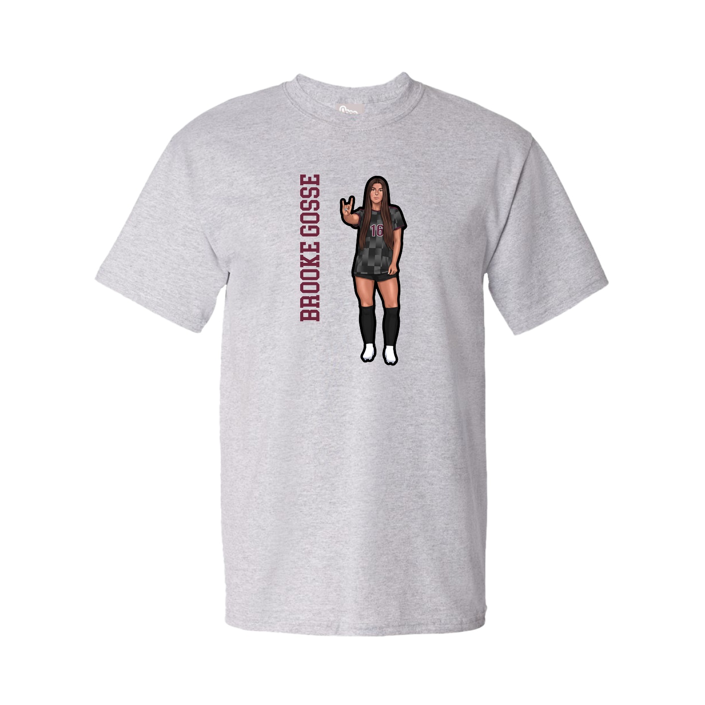 Youth Tee — Name Vertical in Grey